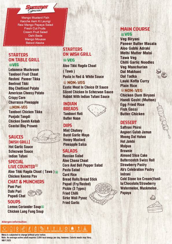 AB's - Absolute Barbecues Gachibowli, Hyderabad menu