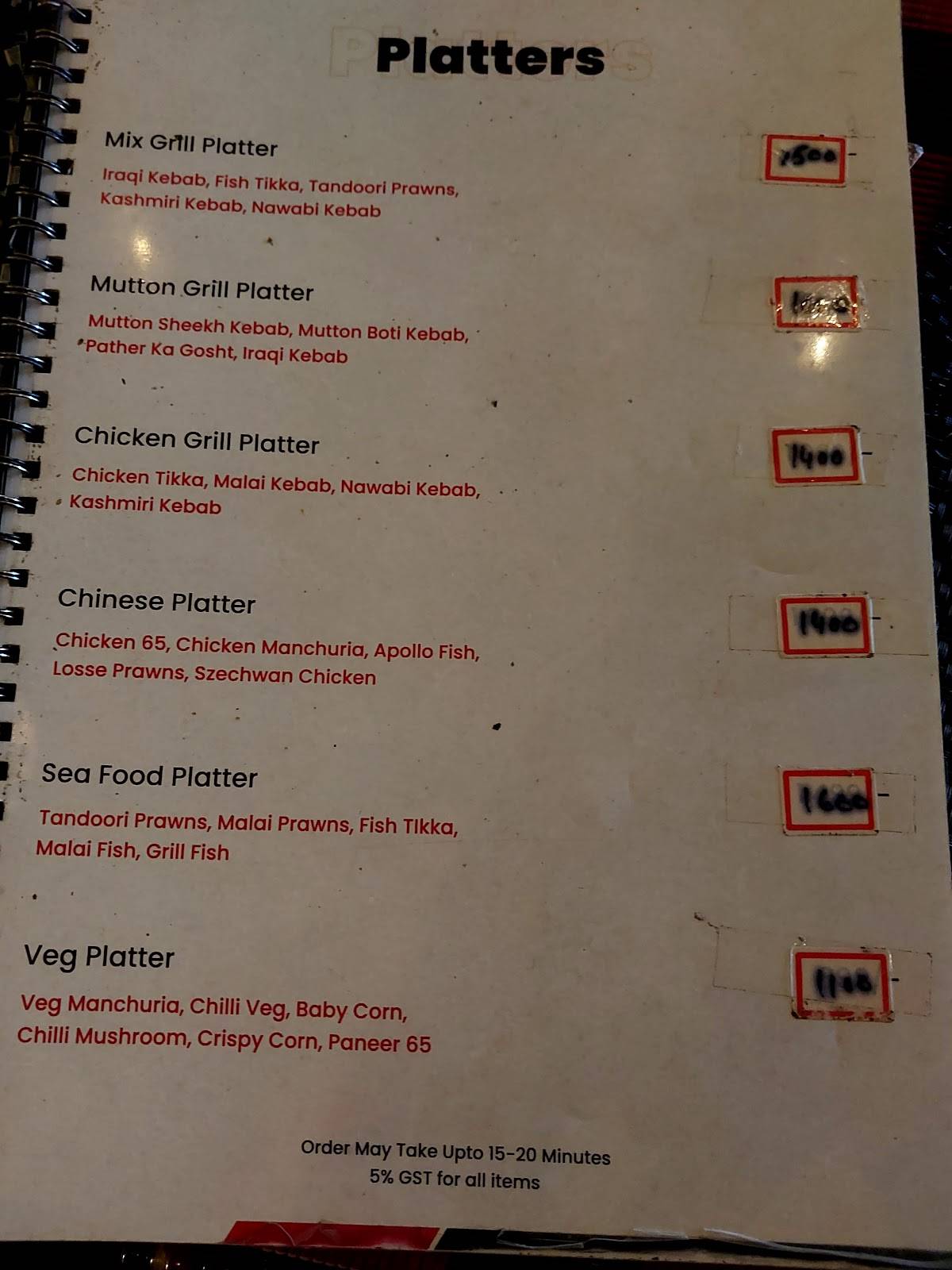 Capital Hotel - Malakpet menu