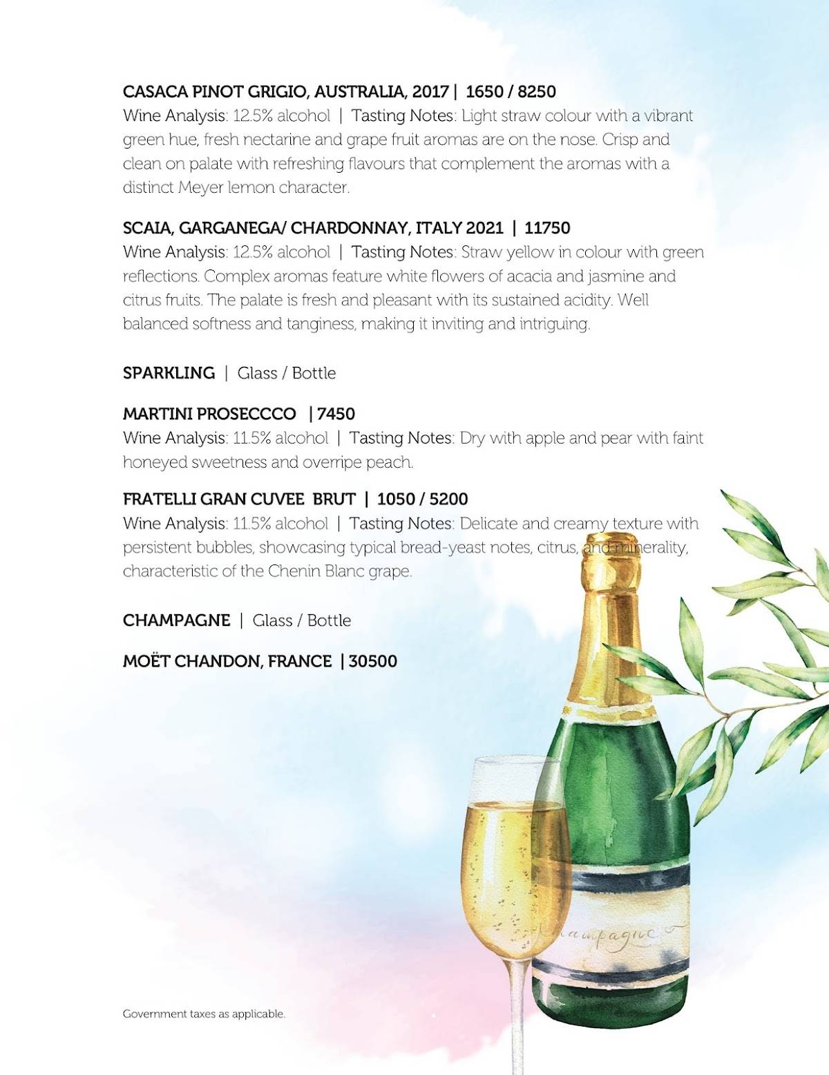 Olive Bistro & Bar menu