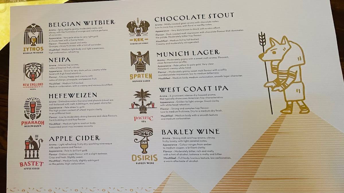 Zythum Brewing Co menu