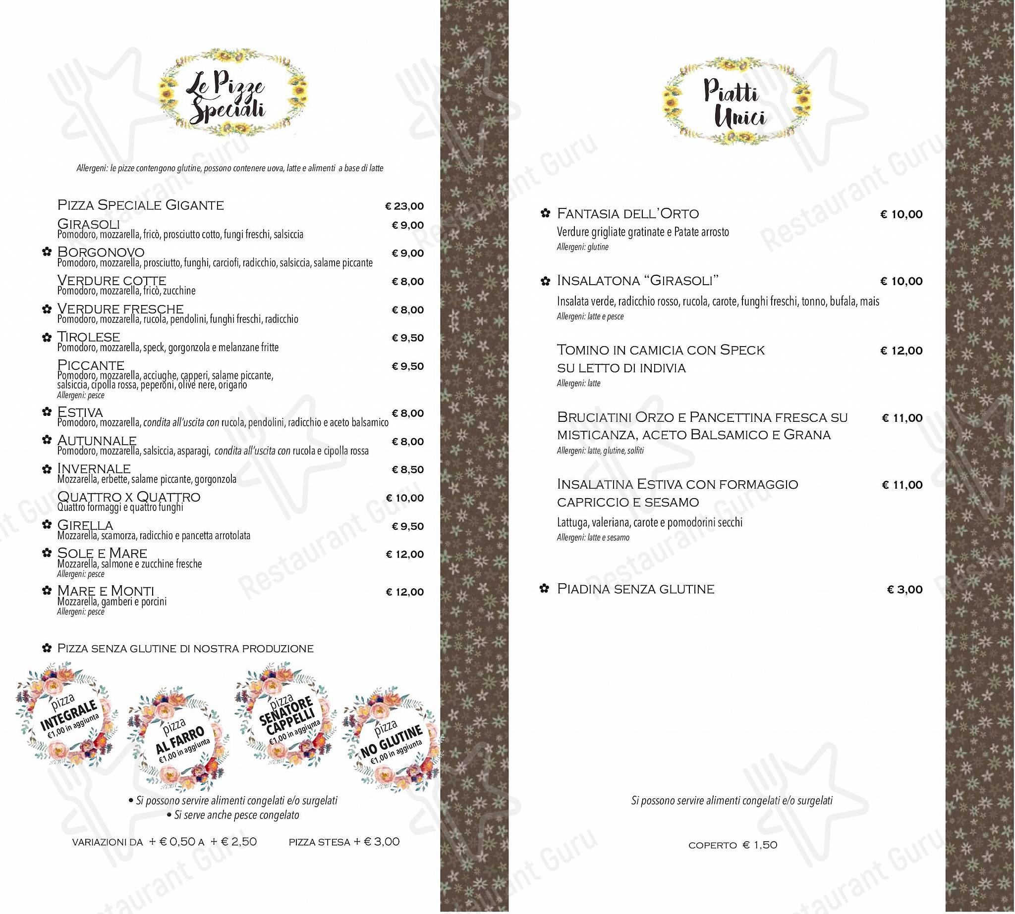 Ristorante Pizzeria I Girasoli in Cesena - Wine Menu
