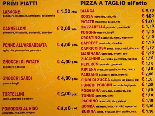 Menu de I Sardi