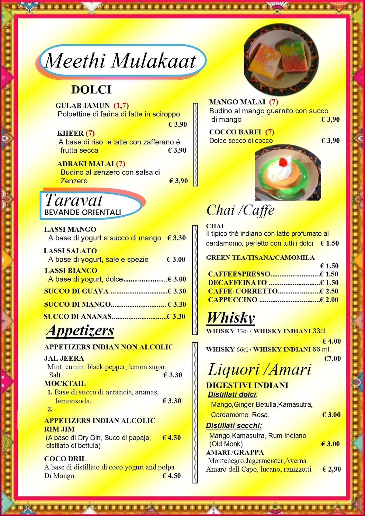 Menu di INDIA 