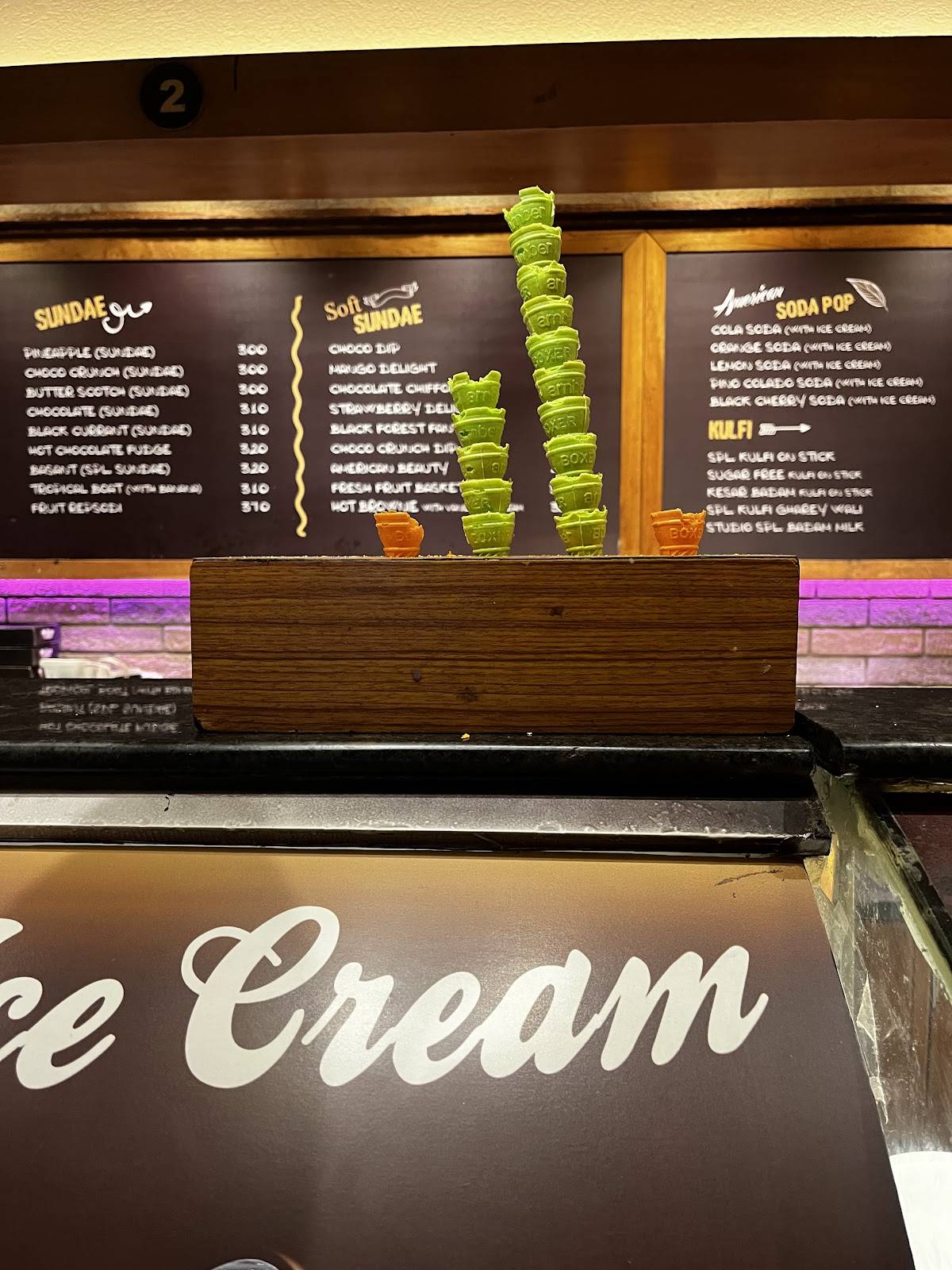 Ice Cream Studio menu