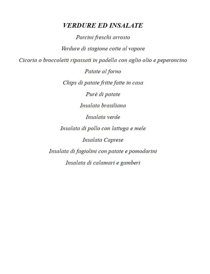 Menu di Ristorante Il Caminetto 