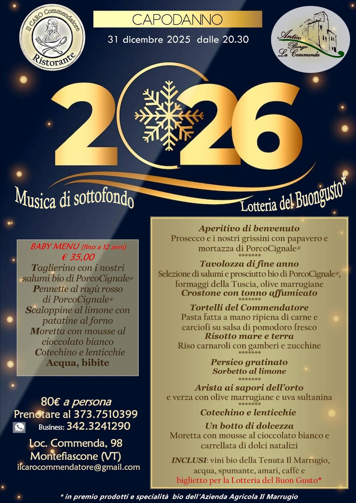 Menu di Il Caro Commendatore 