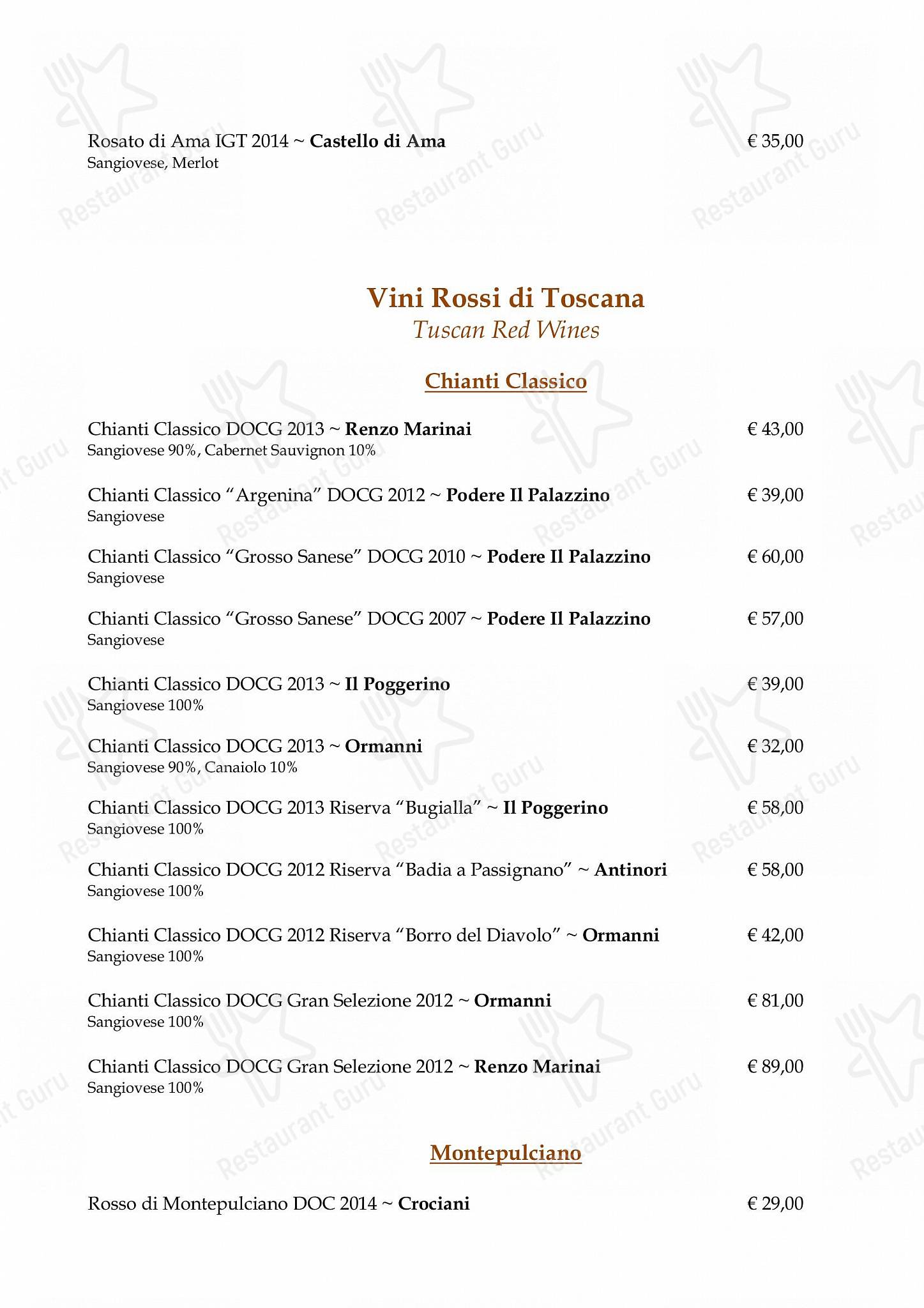 Menu di Il Conventino di Villa Tolomei a Marignolle - Lunch Menu