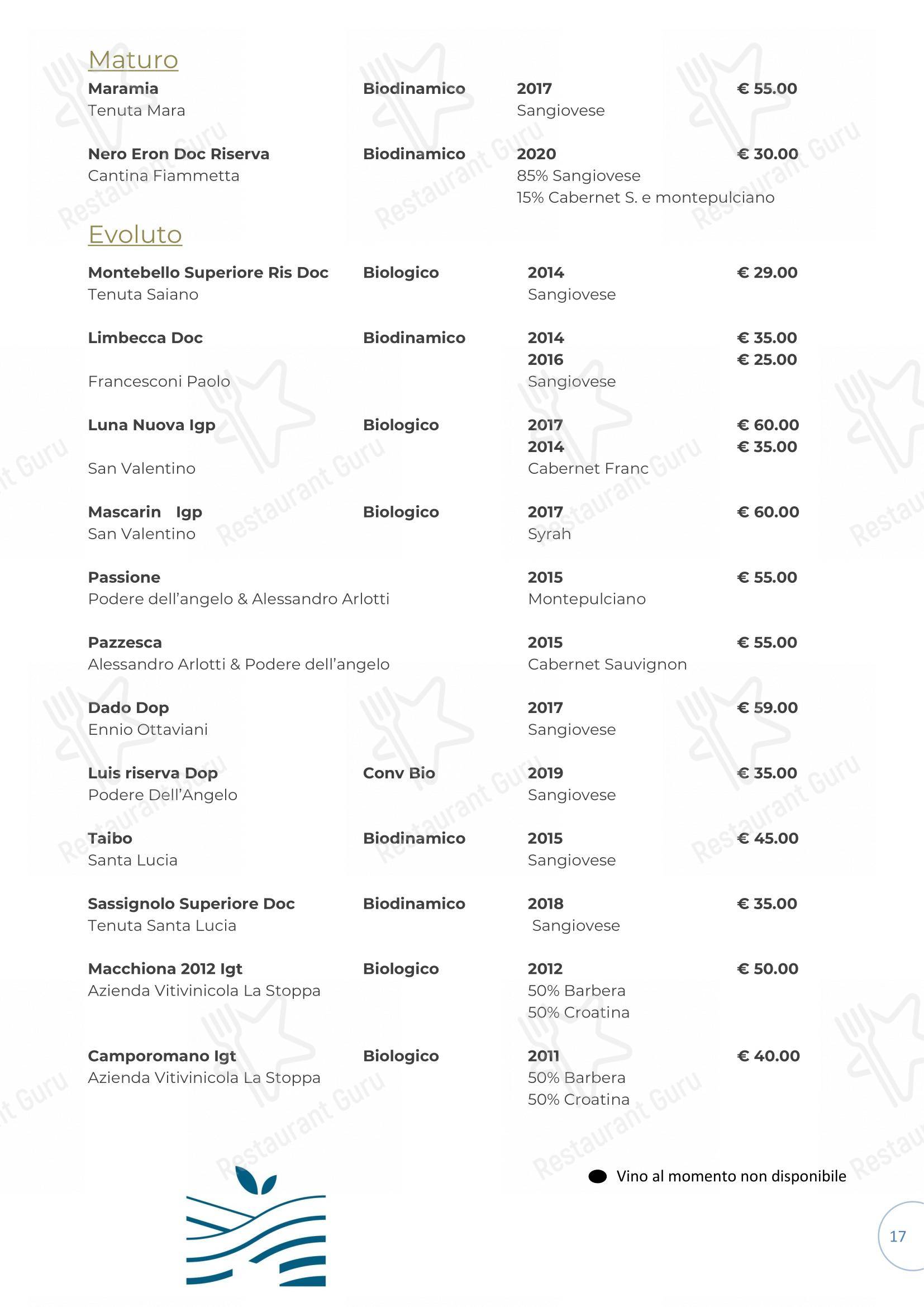 Menu per Il Gatto sull'Albicocco in Rimini