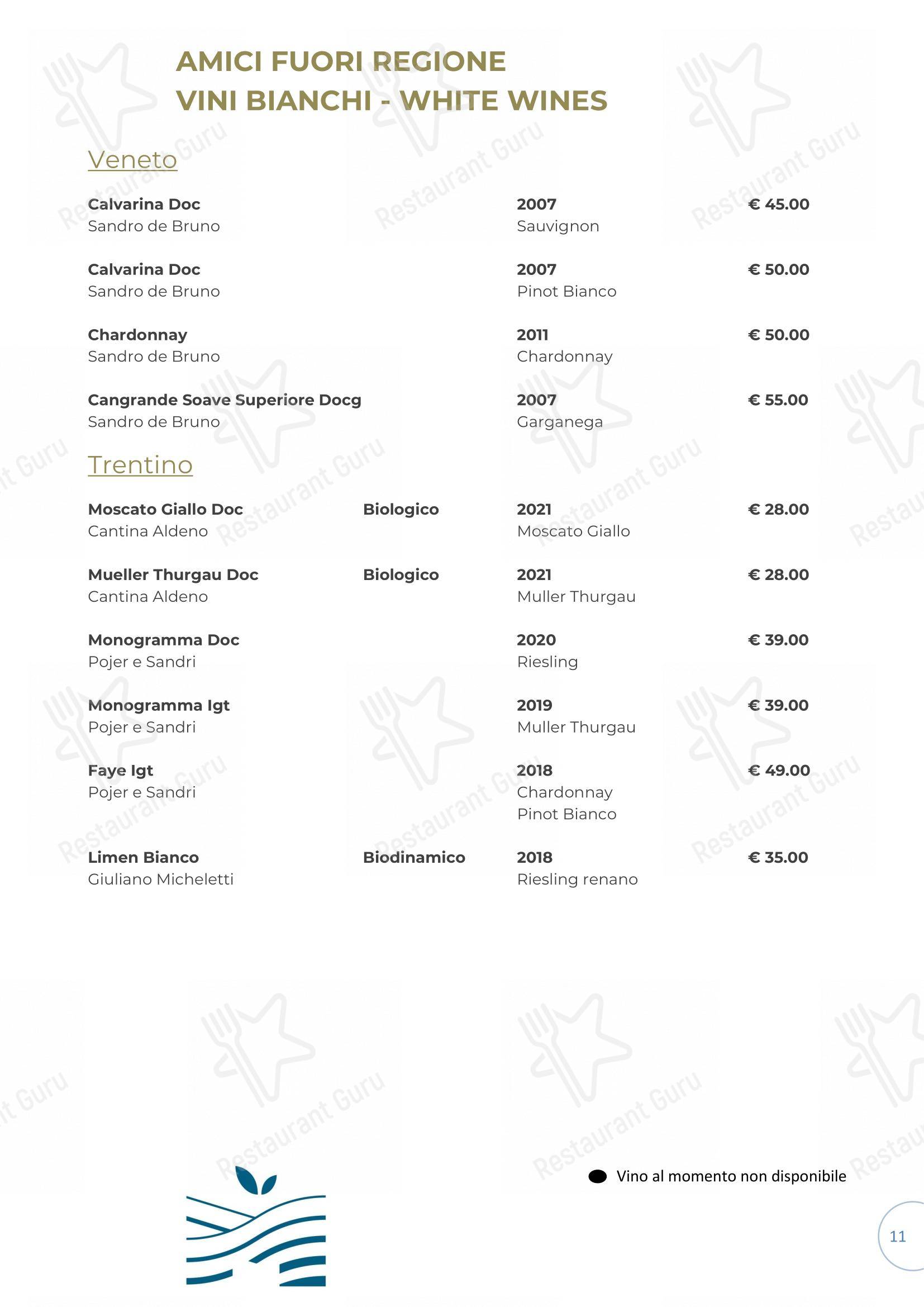 Menu per Il Gatto sull'Albicocco ristorante
