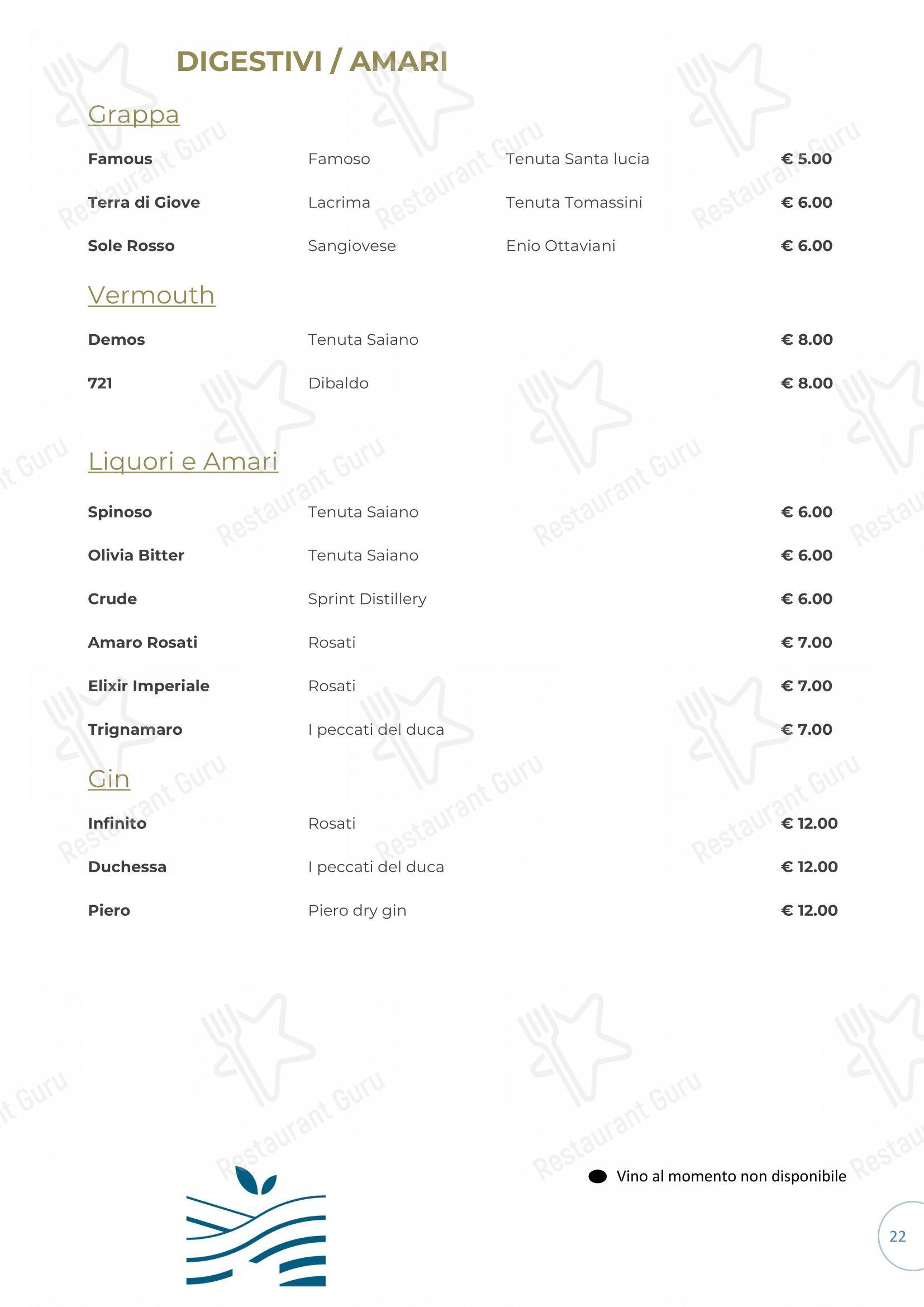Menu di Il Gatto sull'Albicocco - Menu