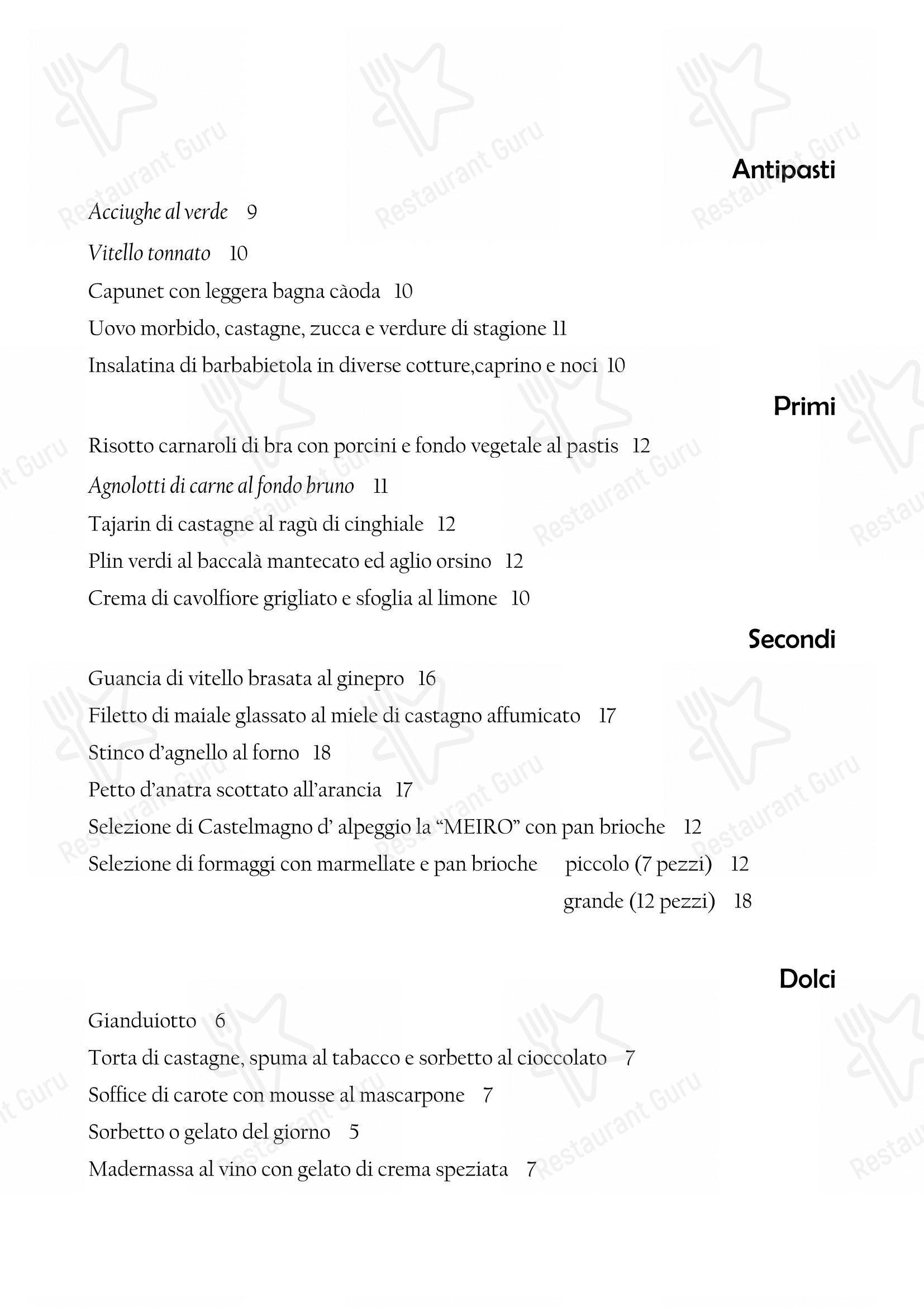 At Home Catering Menu per Il Nuovo Zuavo in Cuneo