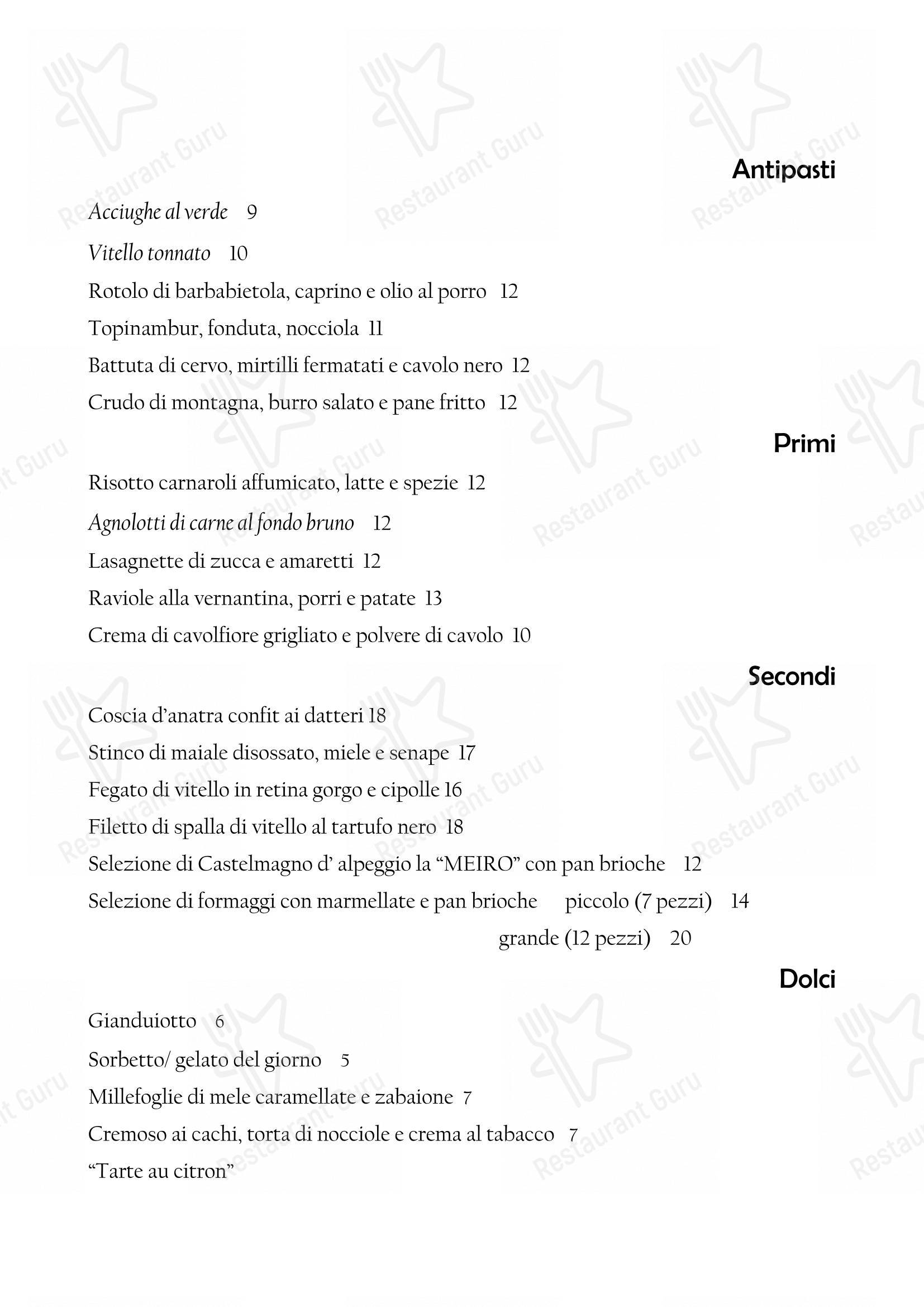 Il Nuovo Zuavo in Cuneo - Ночное меню