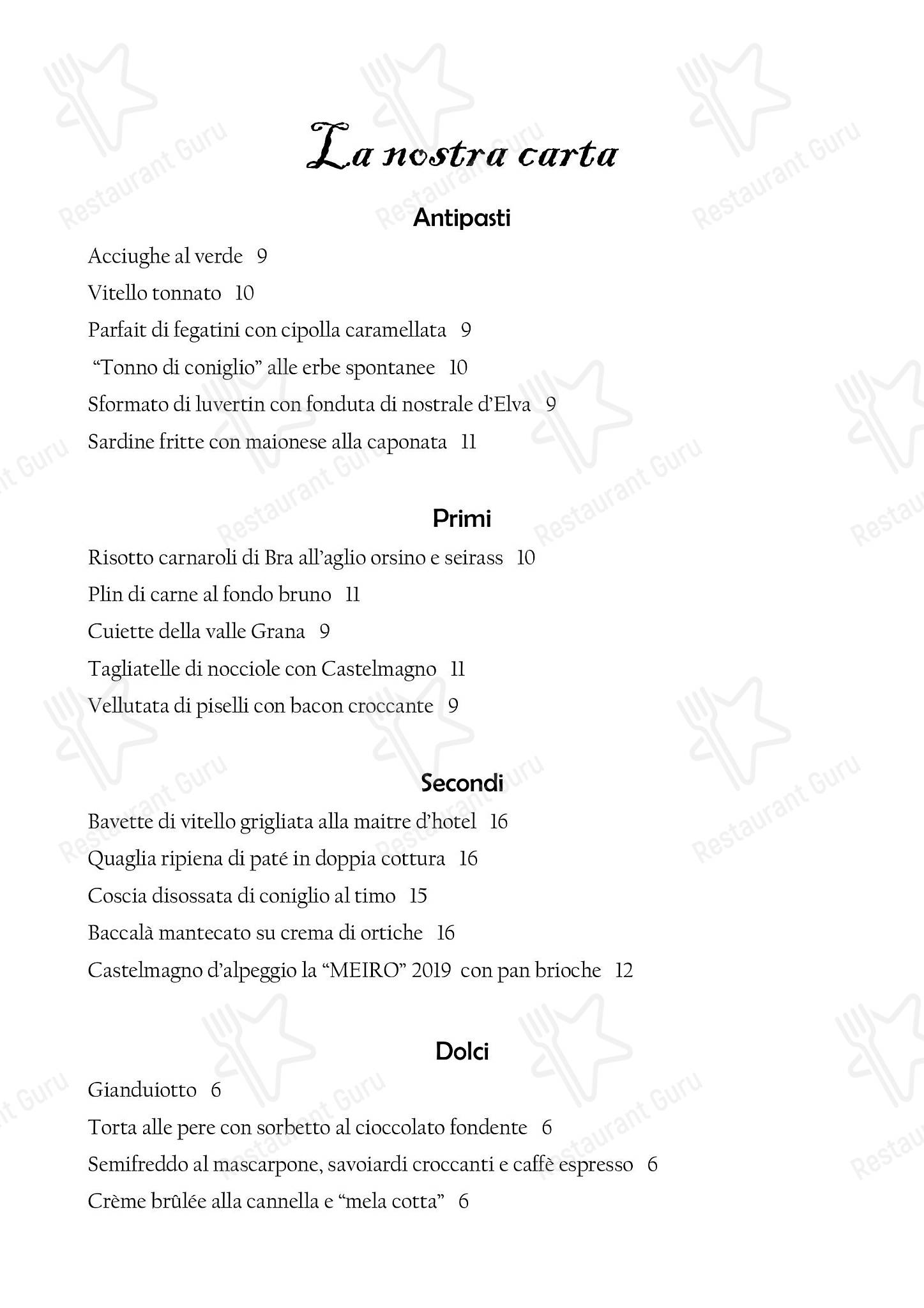Il Nuovo Zuavo in Cuneo - Menu Drinks