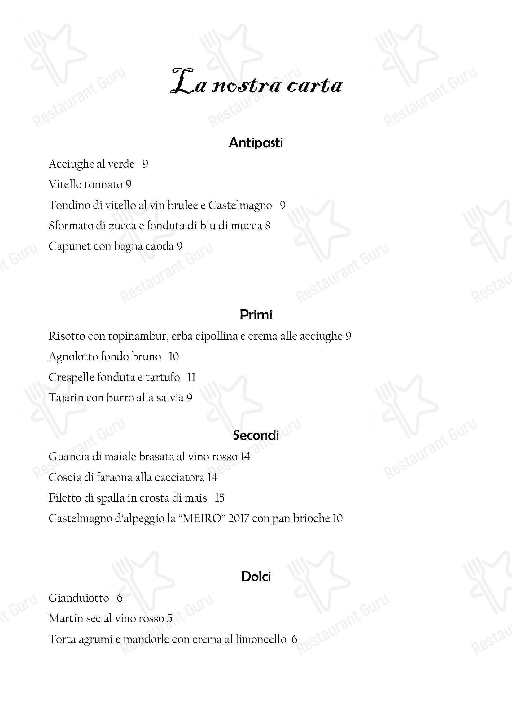 Il Nuovo Zuavo in Cuneo - Menu Food