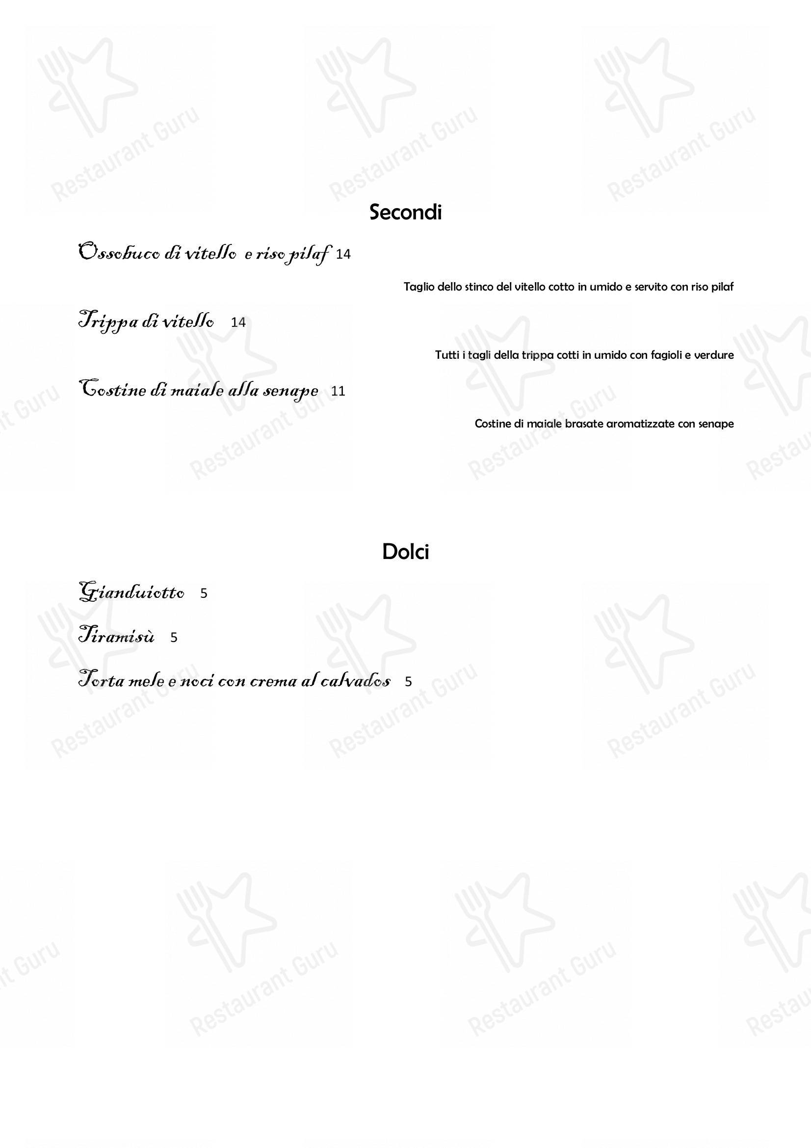 Menu di Il Nuovo Zuavo - Party Menu