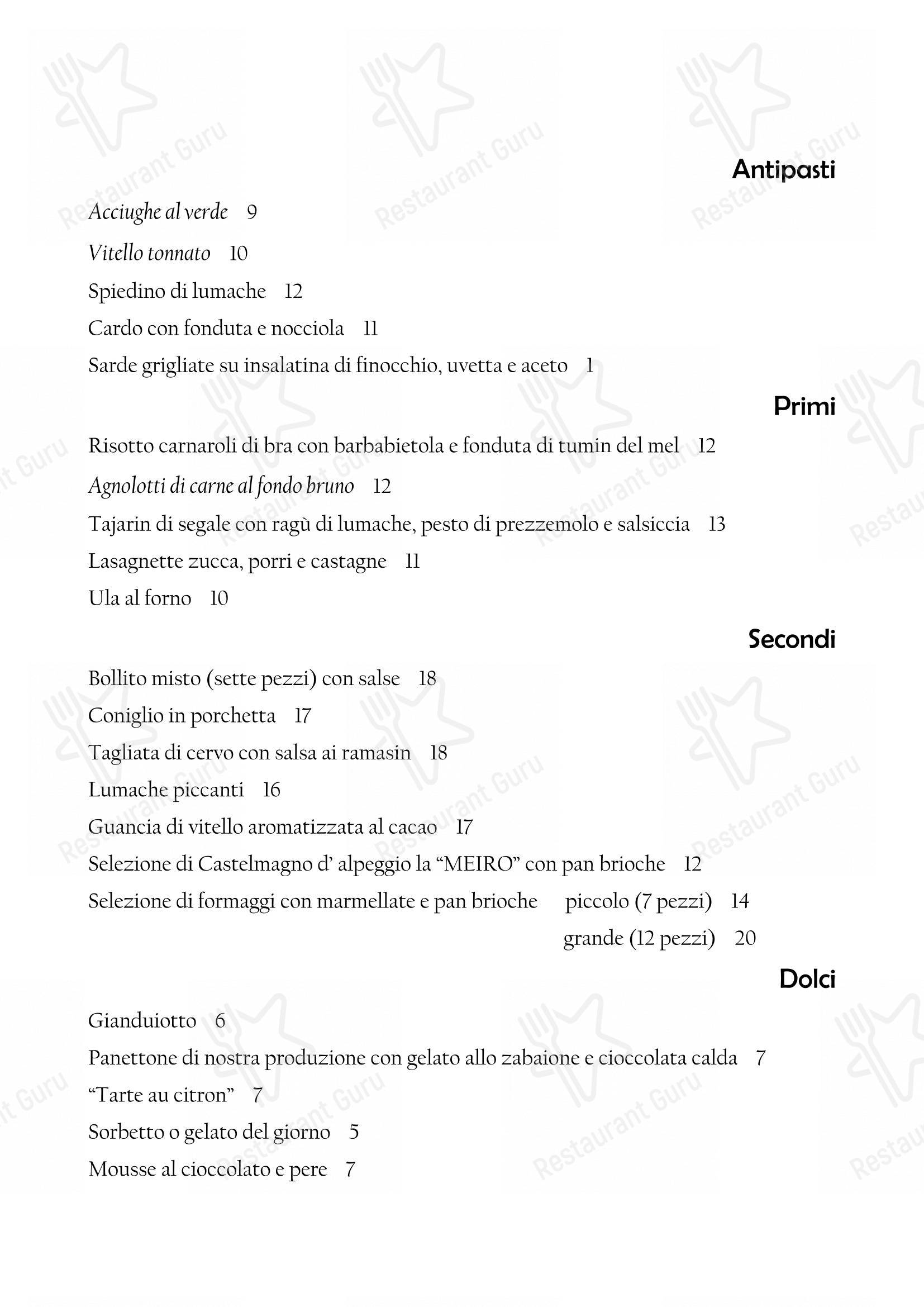 Takeaway Menu per Il Nuovo Zuavo in Cuneo