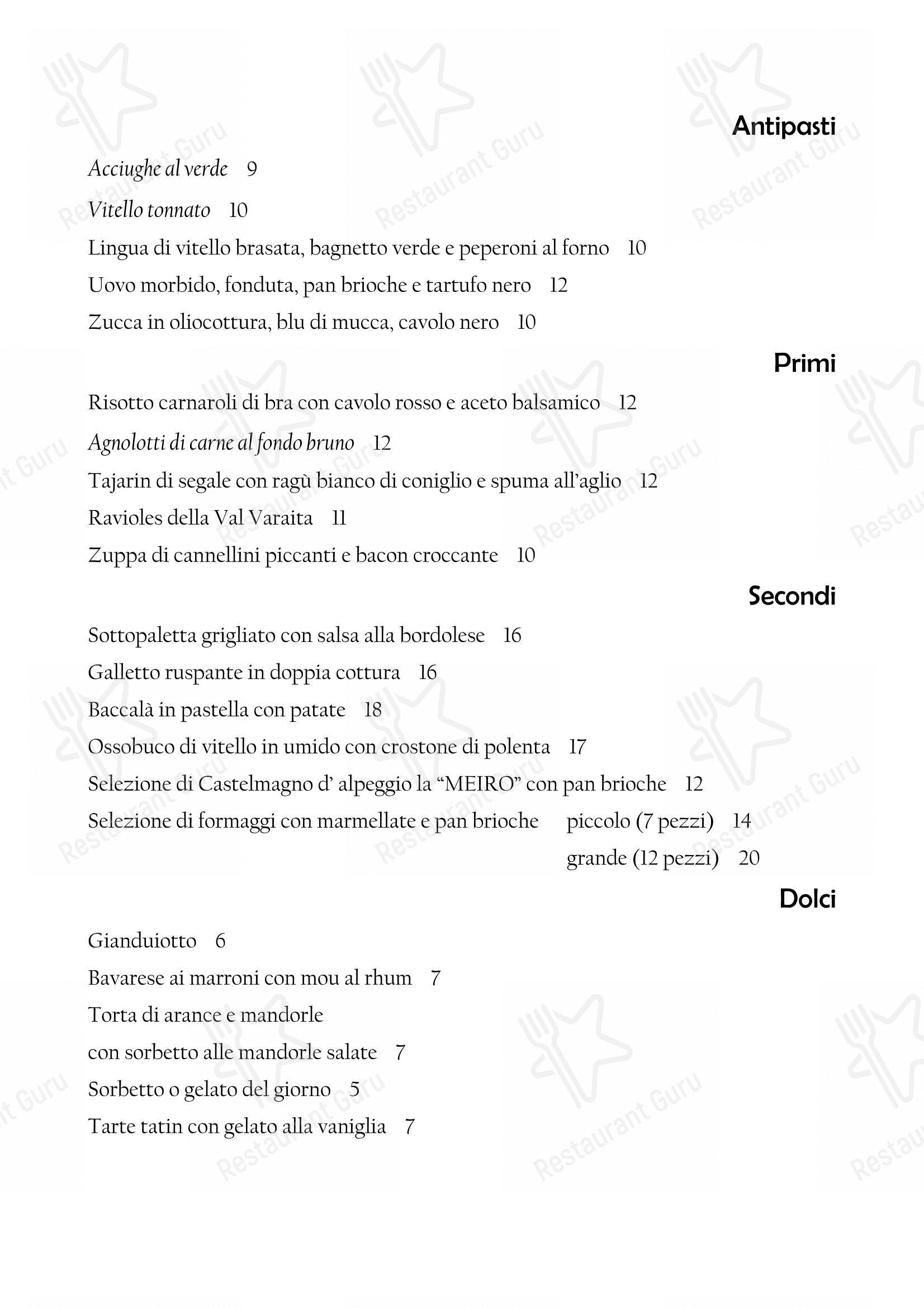 Menu di Il Nuovo Zuavo - Wine Menu