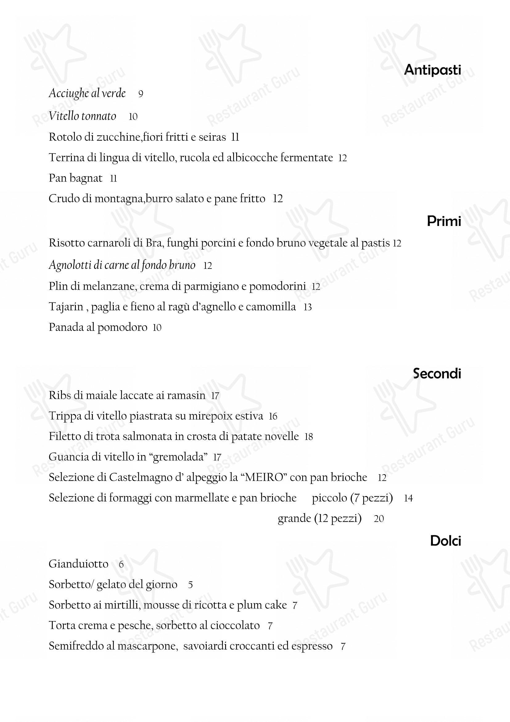 Lunch Menu per Il Nuovo Zuavo in Cuneo