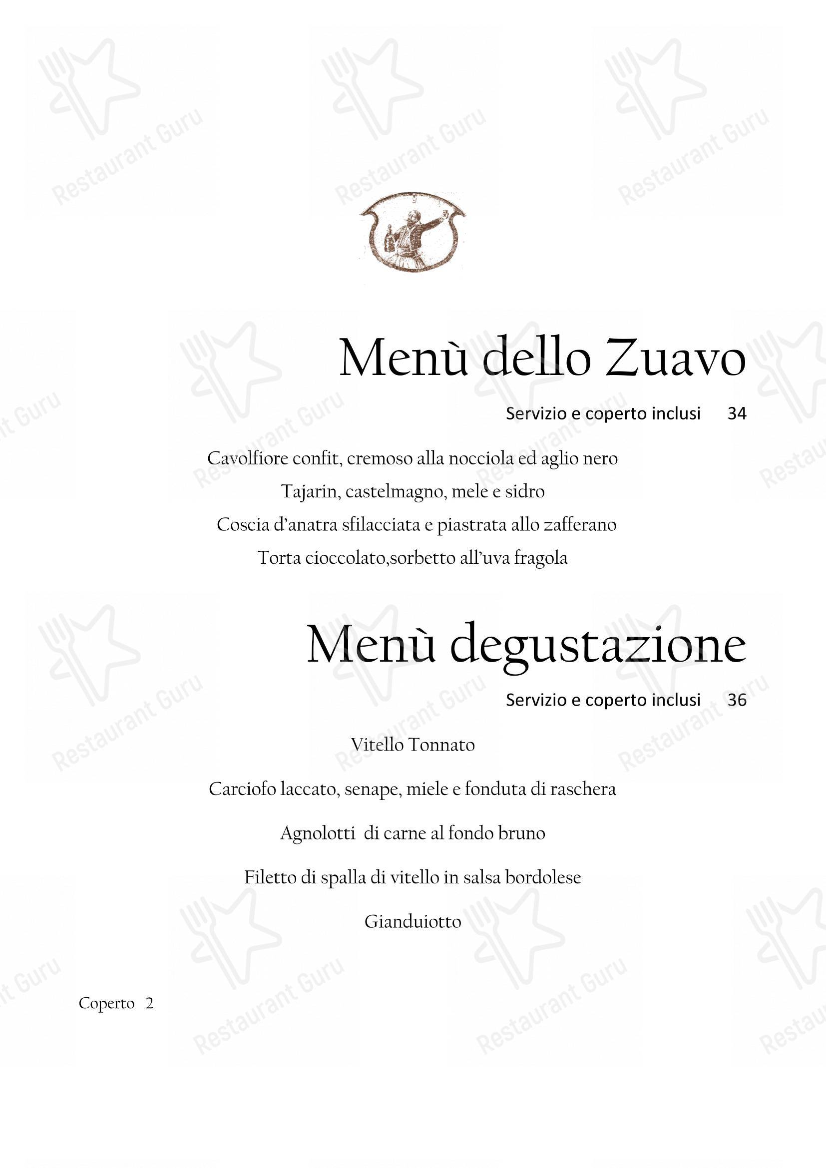 Menu di Il Nuovo Zuavo - Основное меню