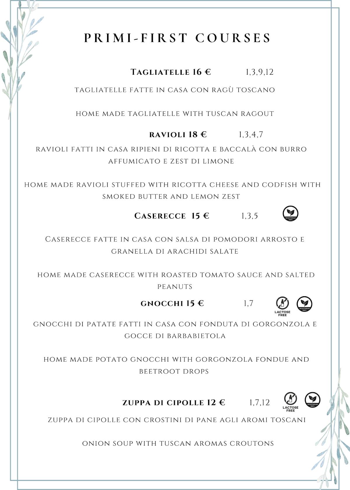 Menu di Il Ristorantino 