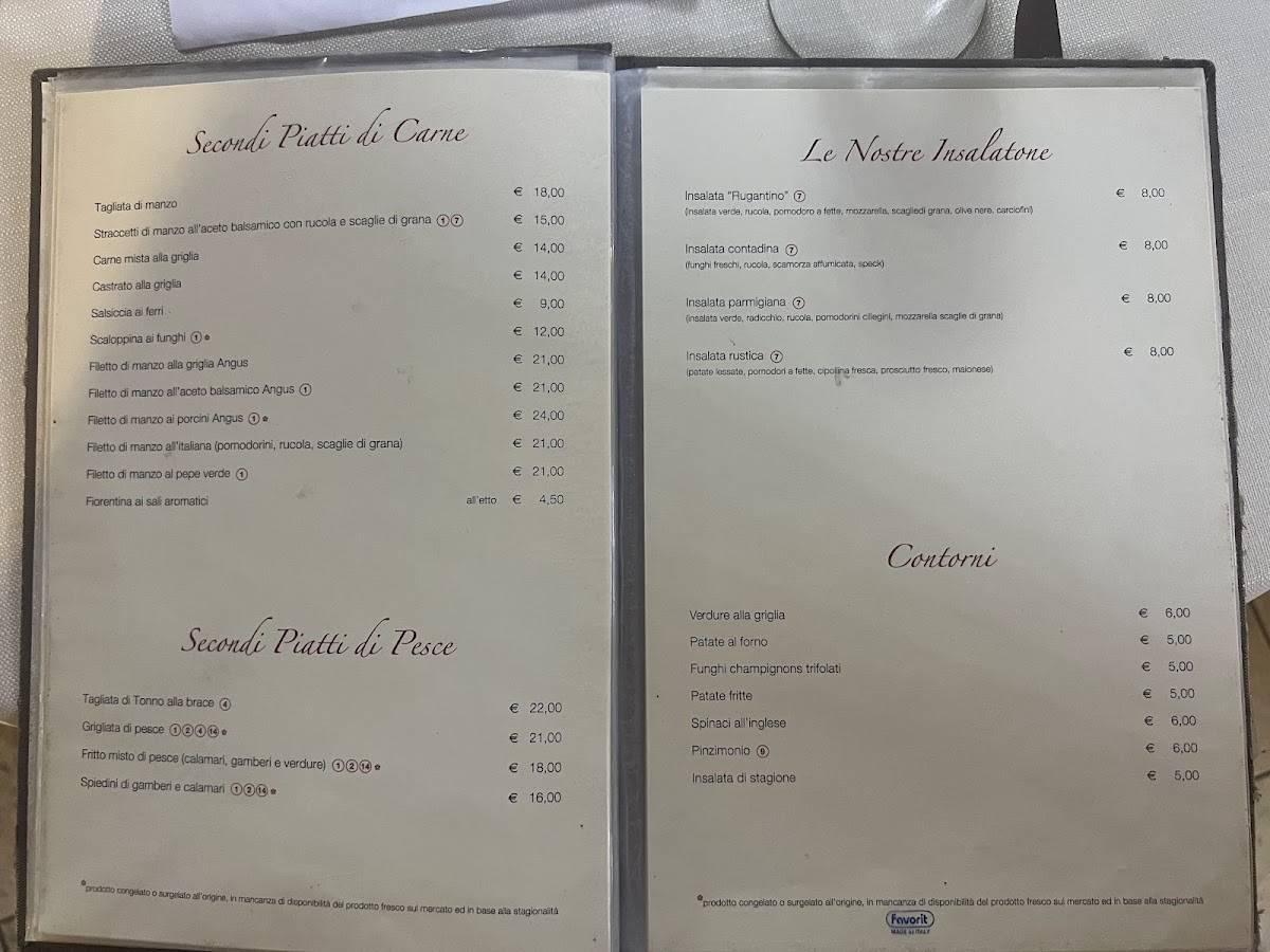 Menu di Il Rugantino Ristorante Pizzeria 