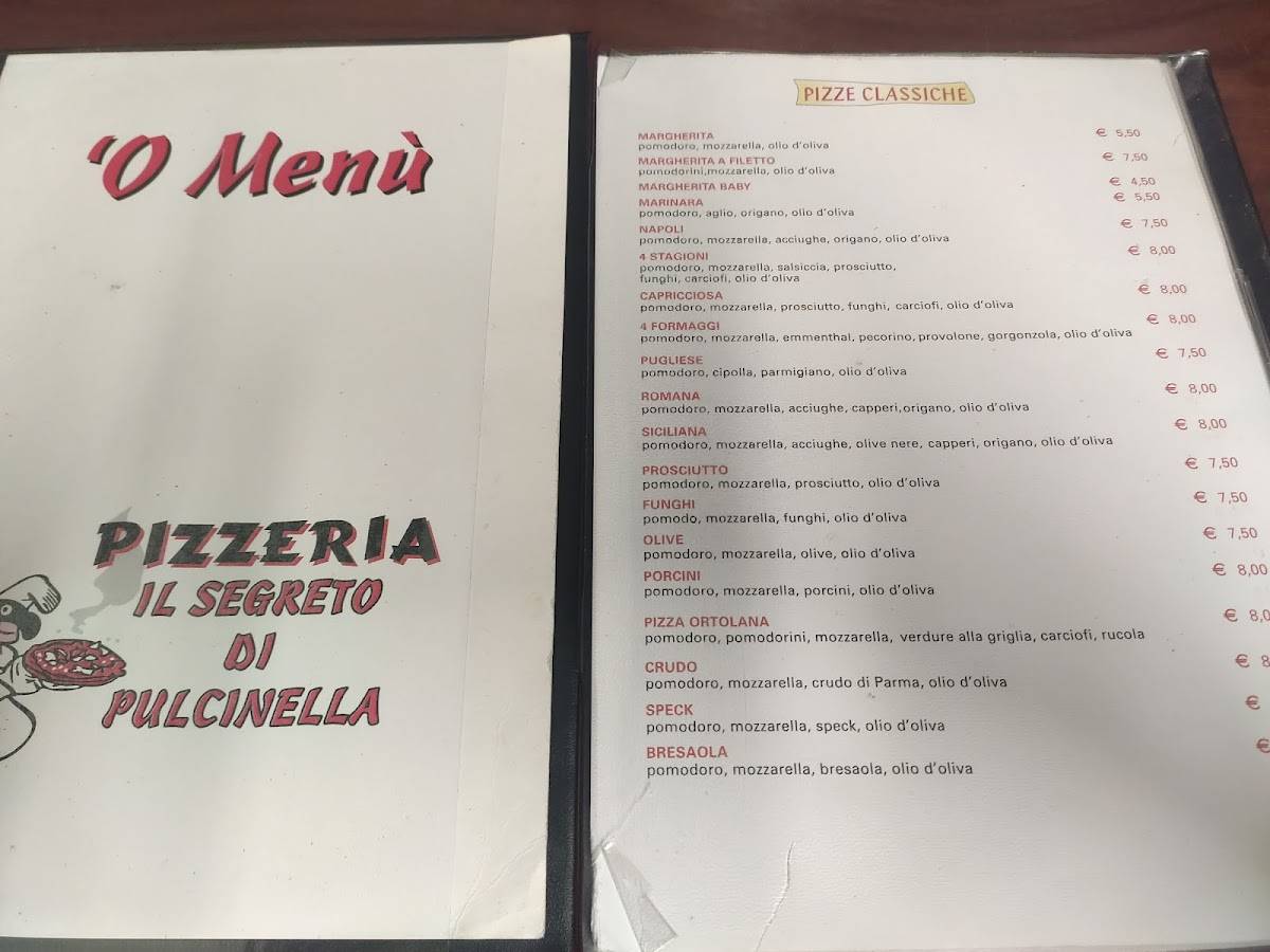 Menu di Il Segreto Di Pulcinella 