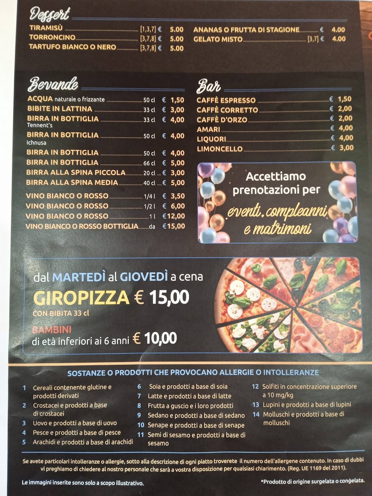 Menu di Il Timone ristorante 