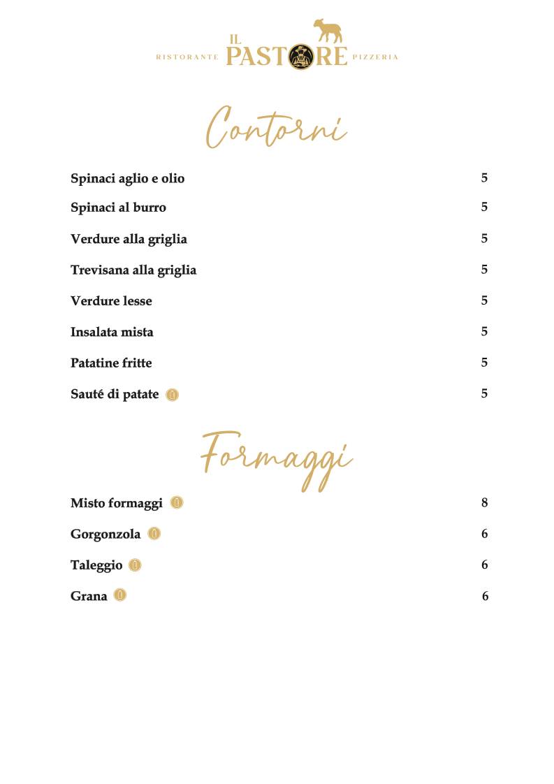 Menu di Il pastore 