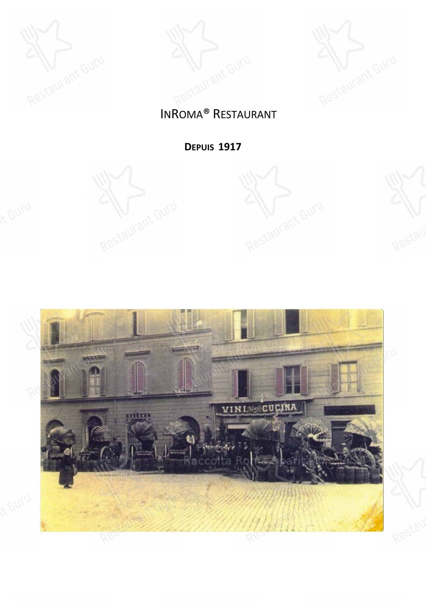 In Roma dal 1917 - Famous in the world for Carbonara in Roma - Menu
