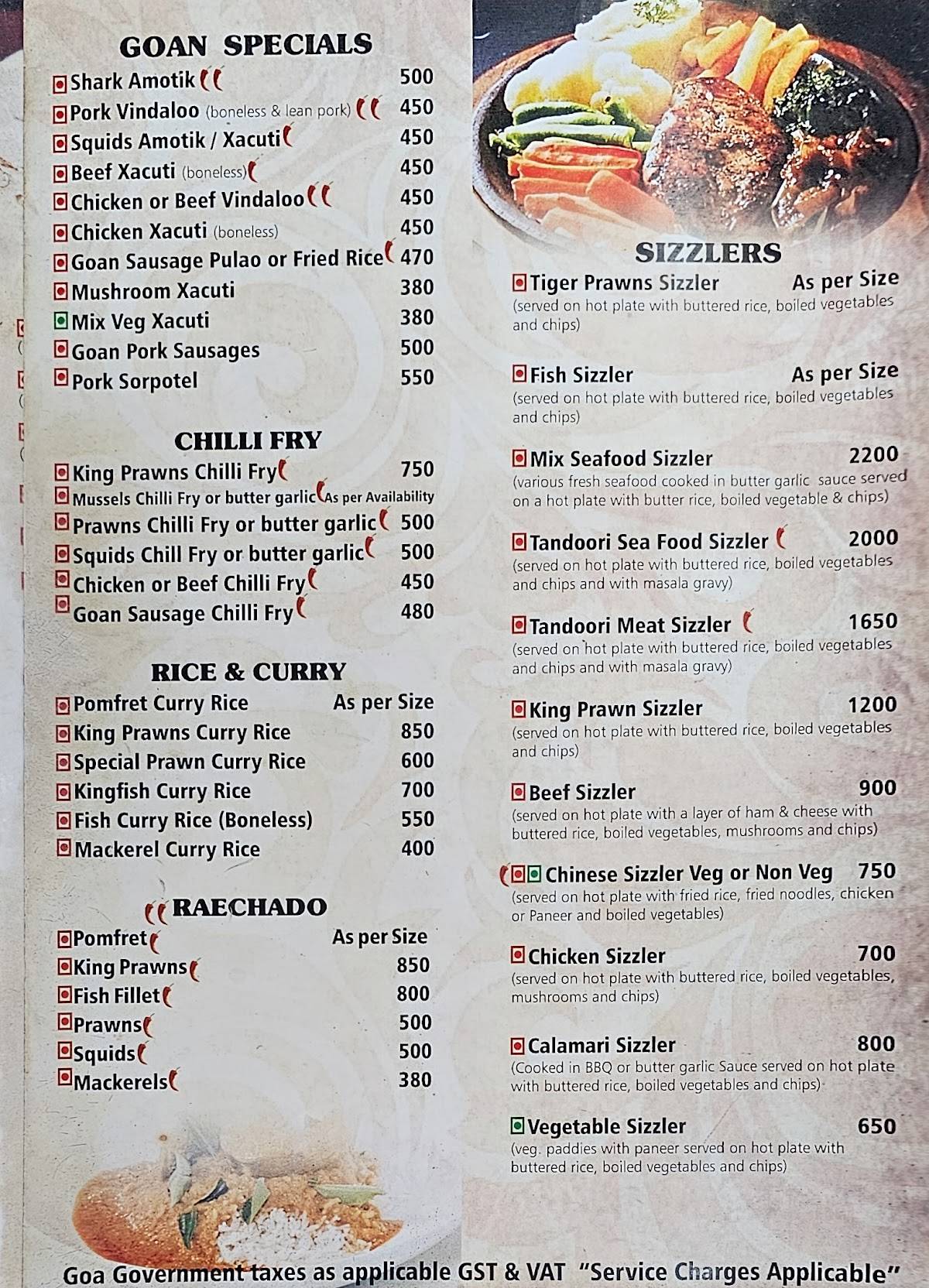 Inferno menu