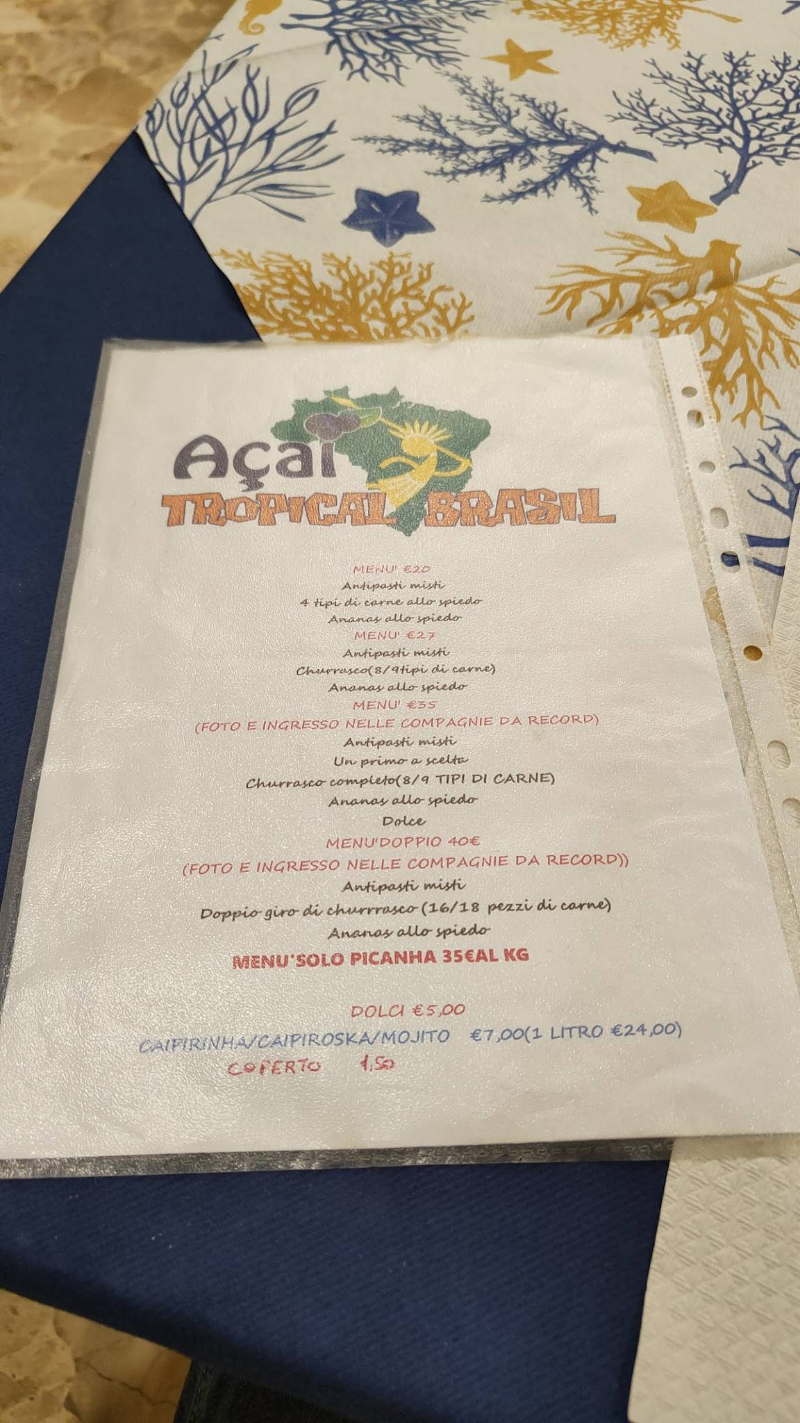 Menu di Ipanema Tropical 