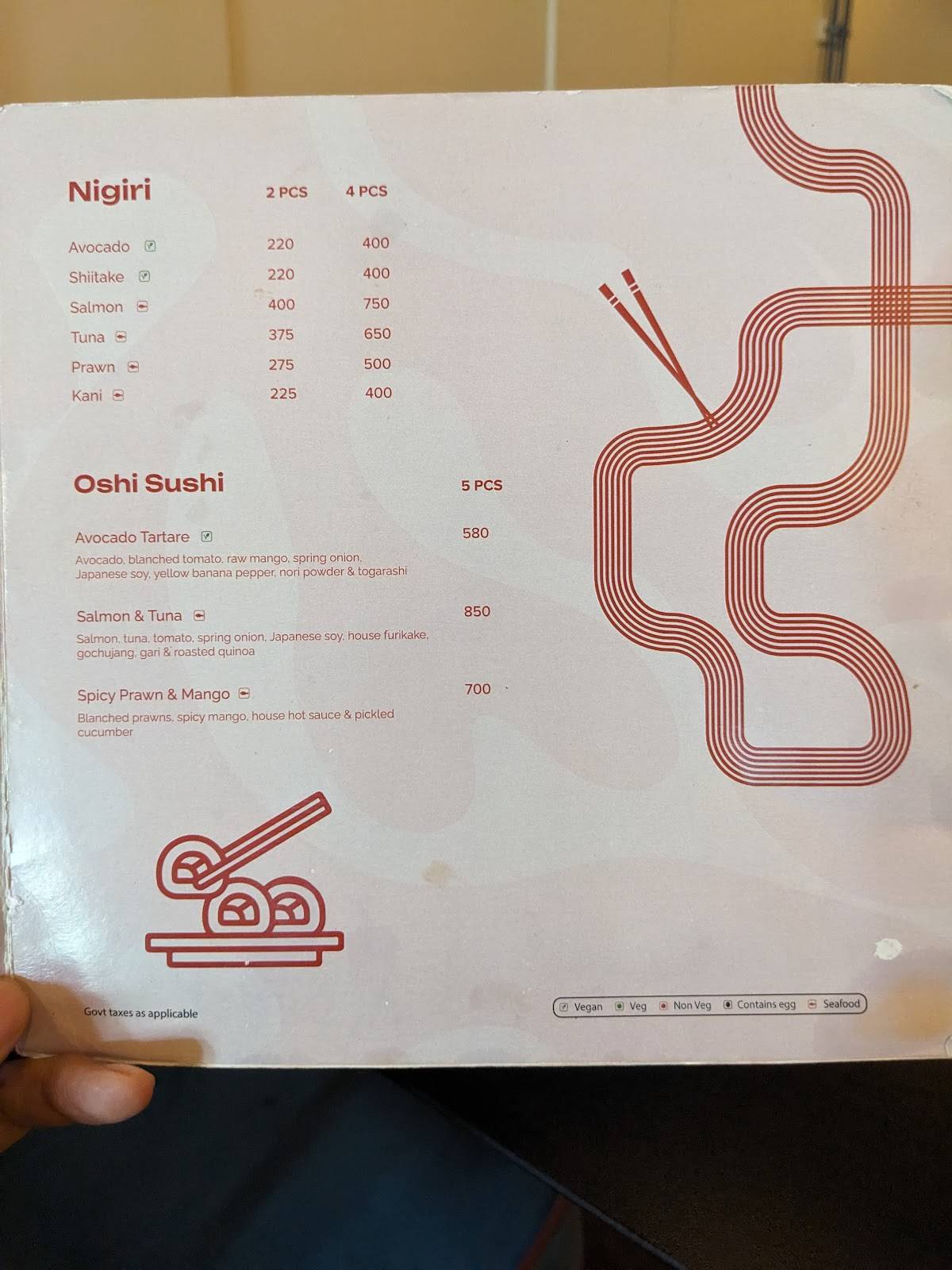 Iza Pan-Asian Kitchen menu