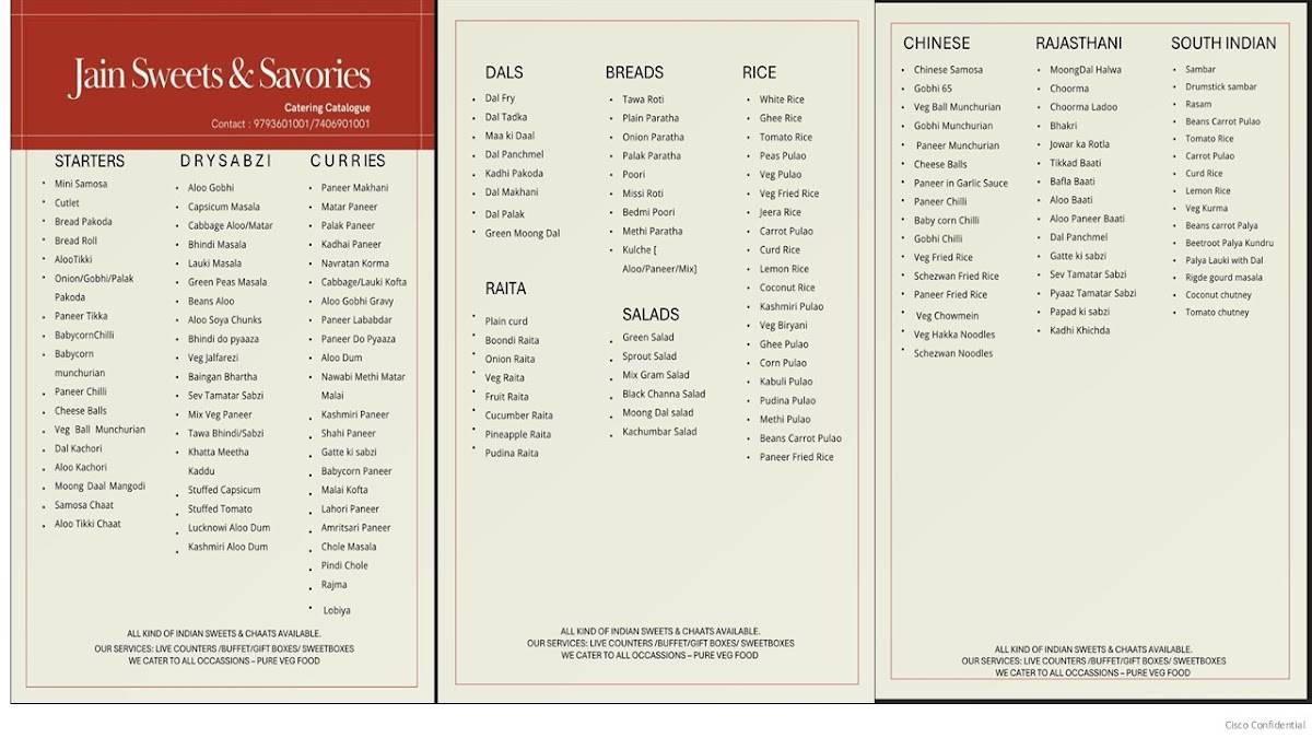 Jain Sweets And Savories (Kanpurwale) Best North Indian Chaats, Sweets & Caterers menu