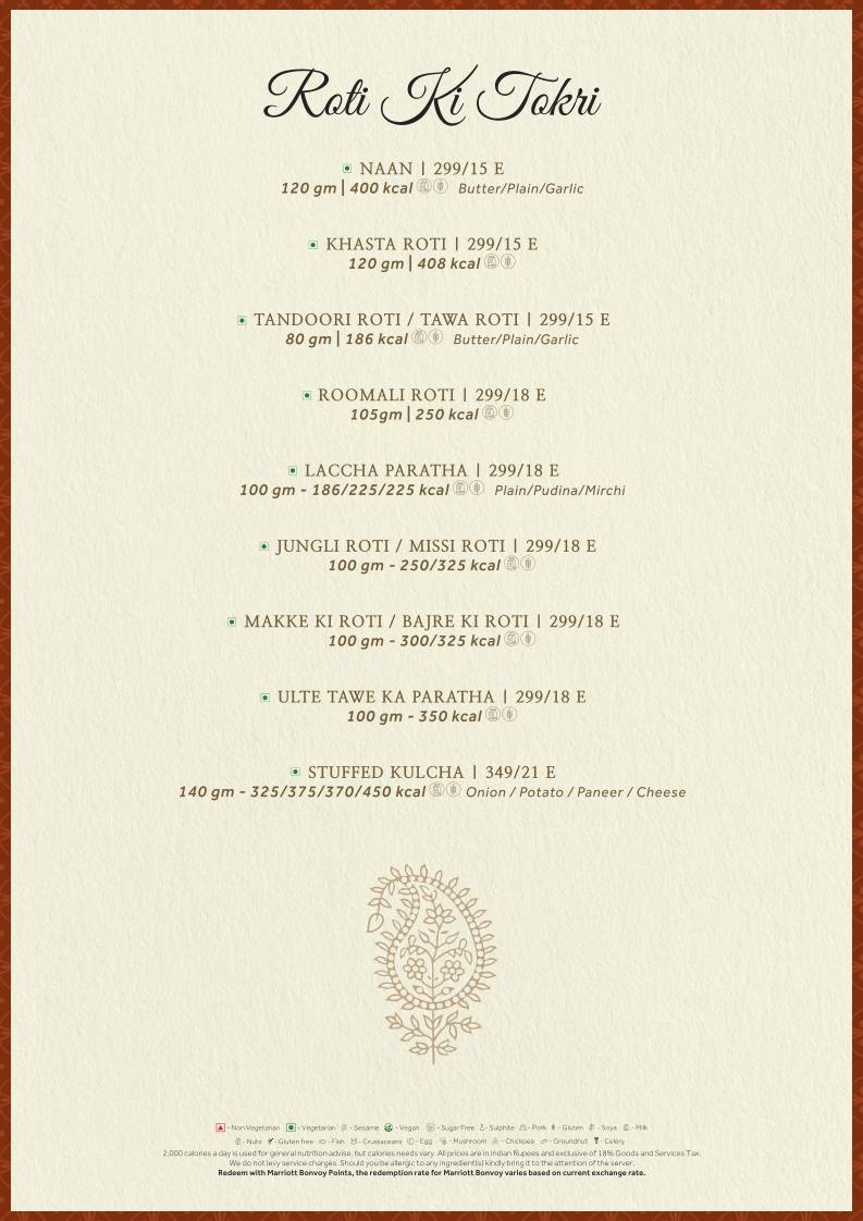 Saffron menu