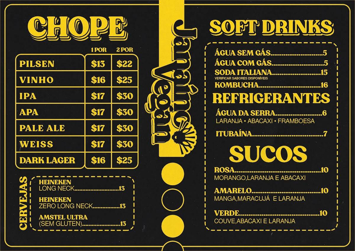Janaíno Vegan Bar cardápio