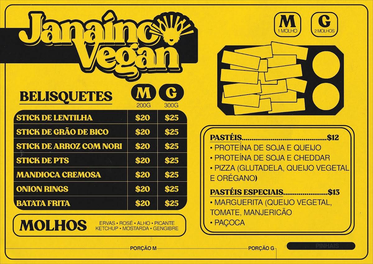 Janaíno Vegan Bar cardápio