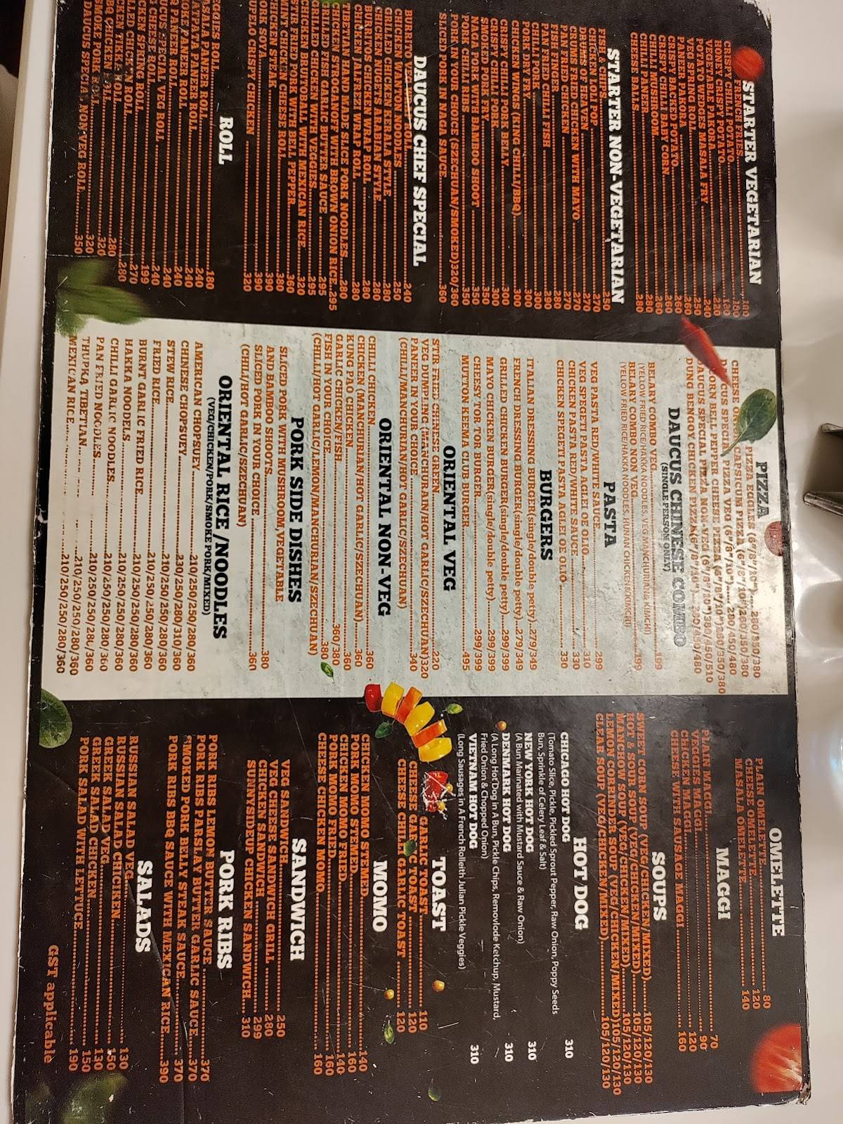 DAUCUS - Ethnic Restaurant & Cafe menu