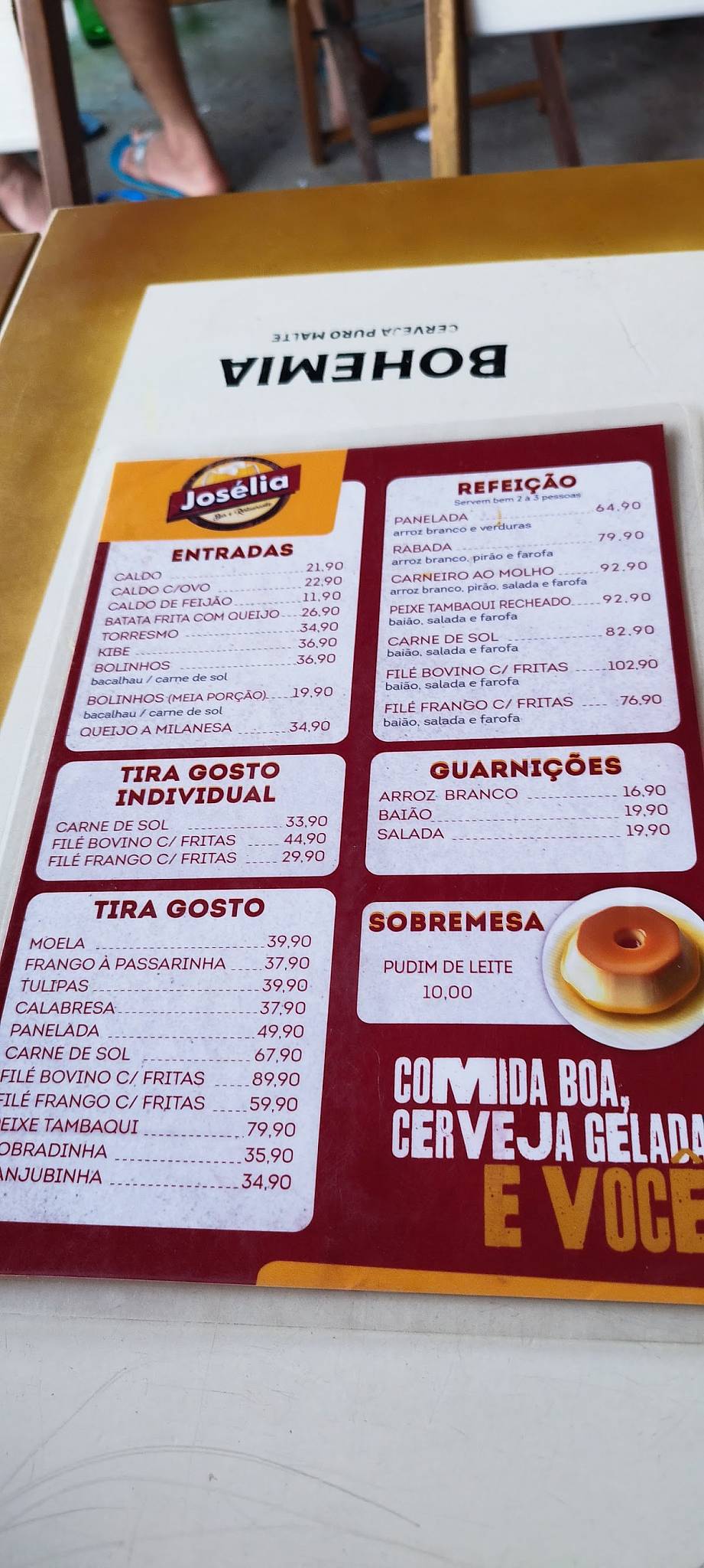 Josélia Bar e Restaurante cardápio