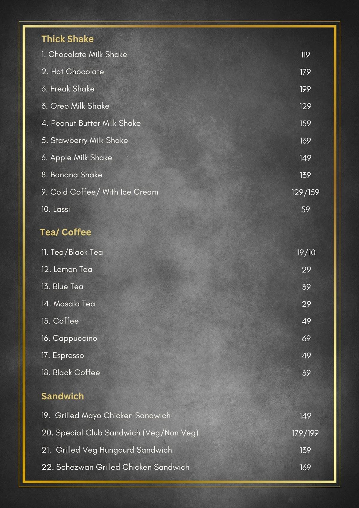 KAHUDI CAFE CUM RESTAURANT menu