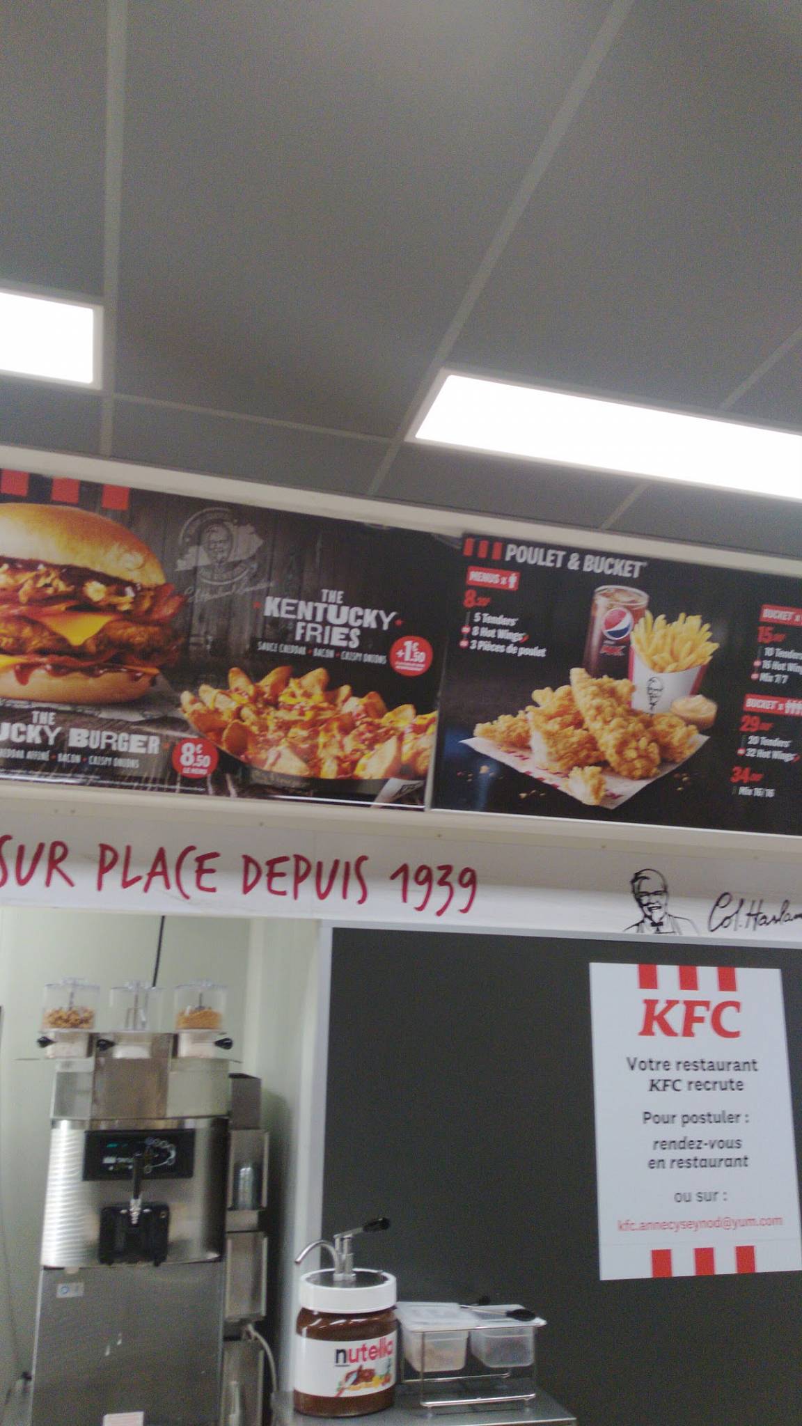 Menu de KFC Annecy