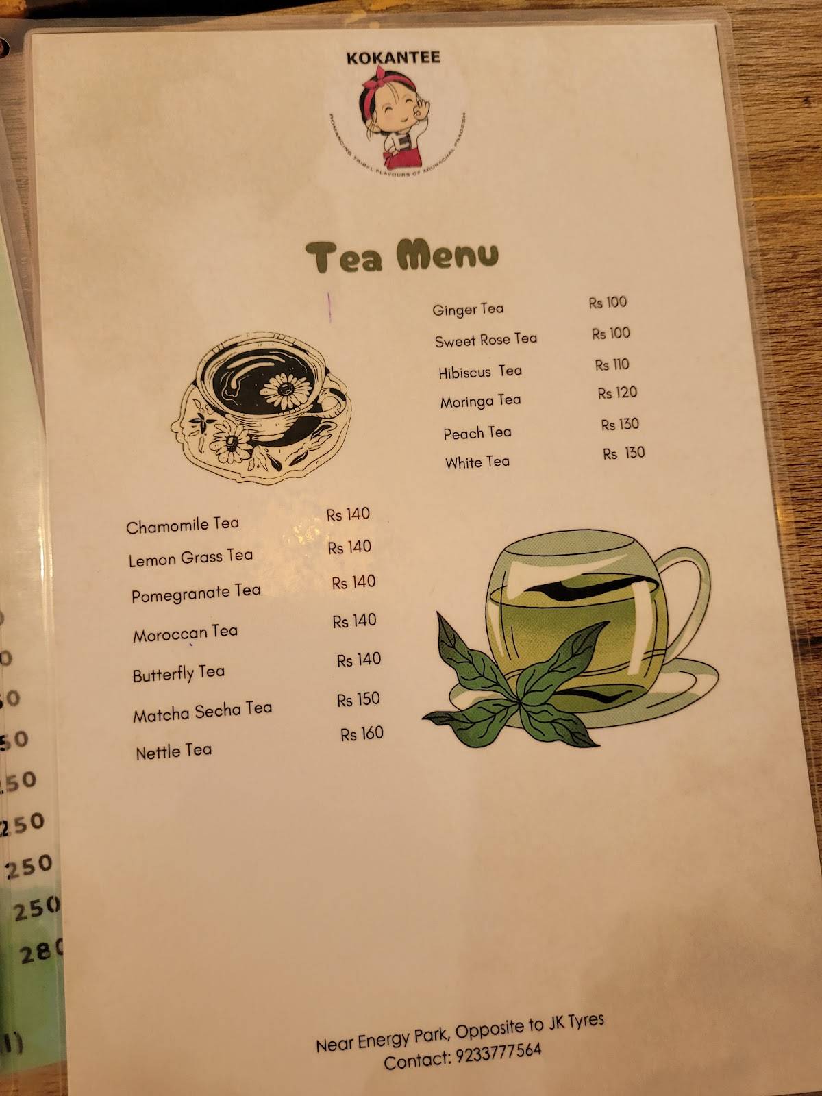 KOKANTEE menu
