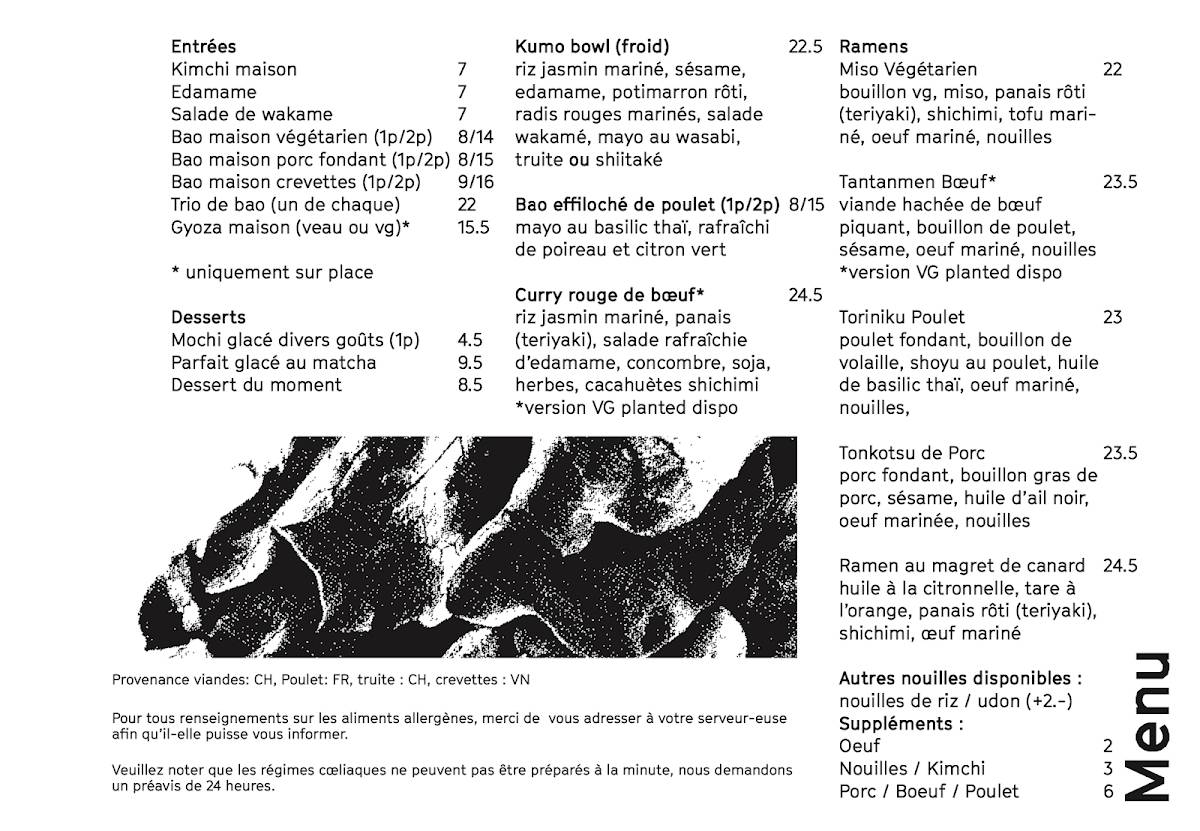 Menu di KUMO - BULLE 