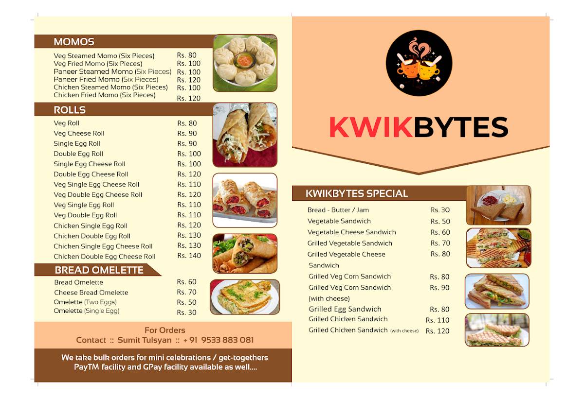 KWIKBYTES menu