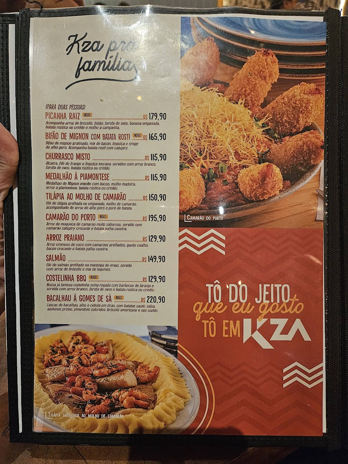 KZA Gastro bar cardápio