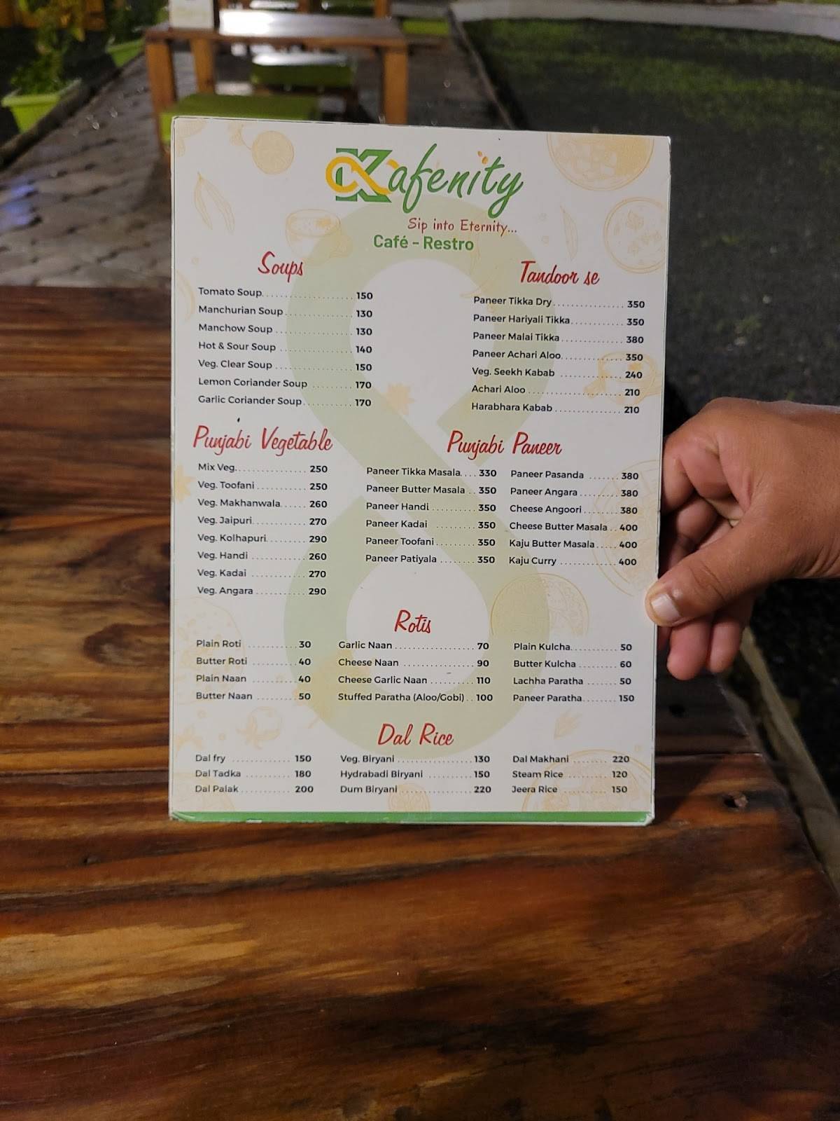 Kafenity - Sip Into Eternity Cafe & Restaurant menu