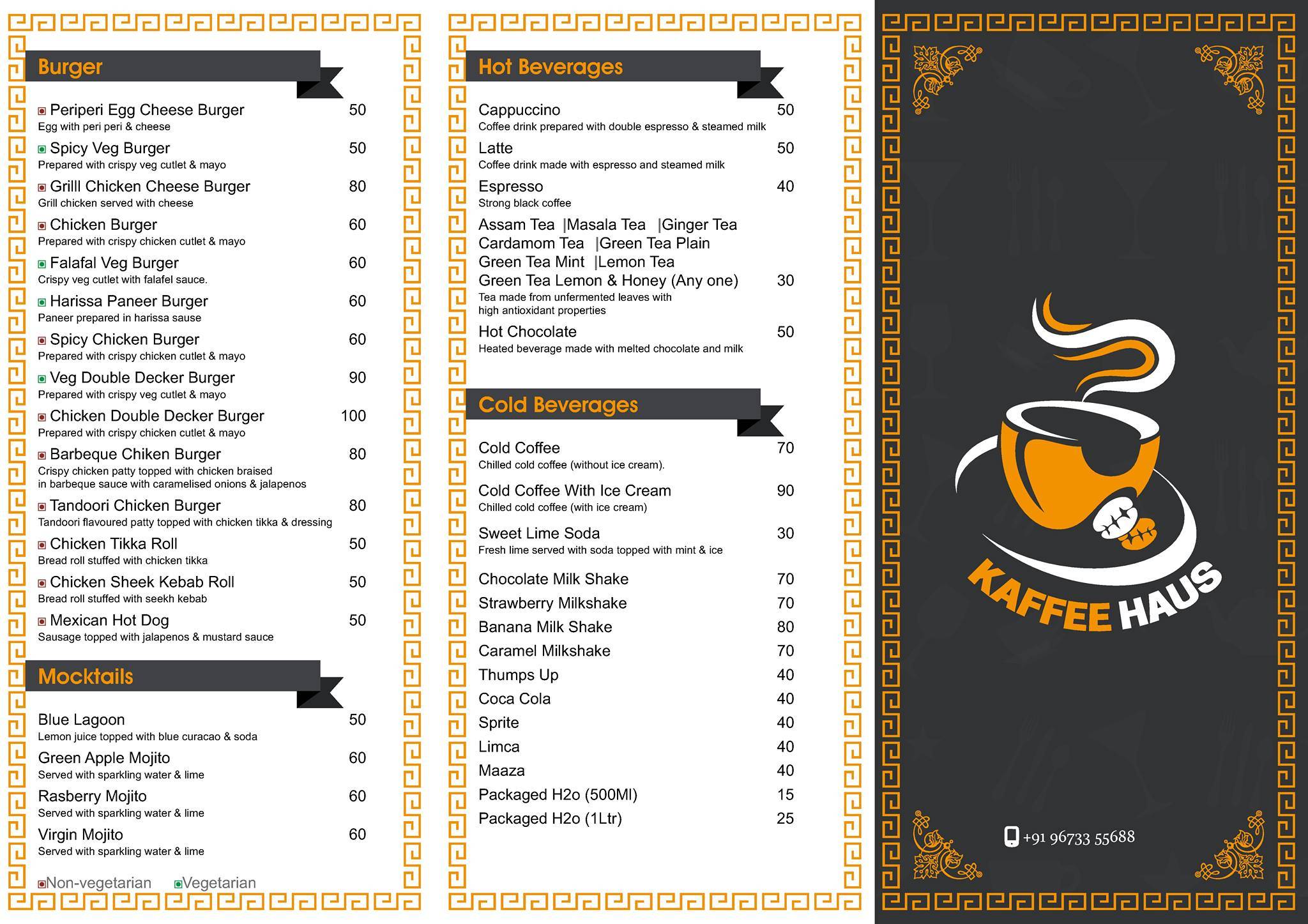 Kaffee Haus menu