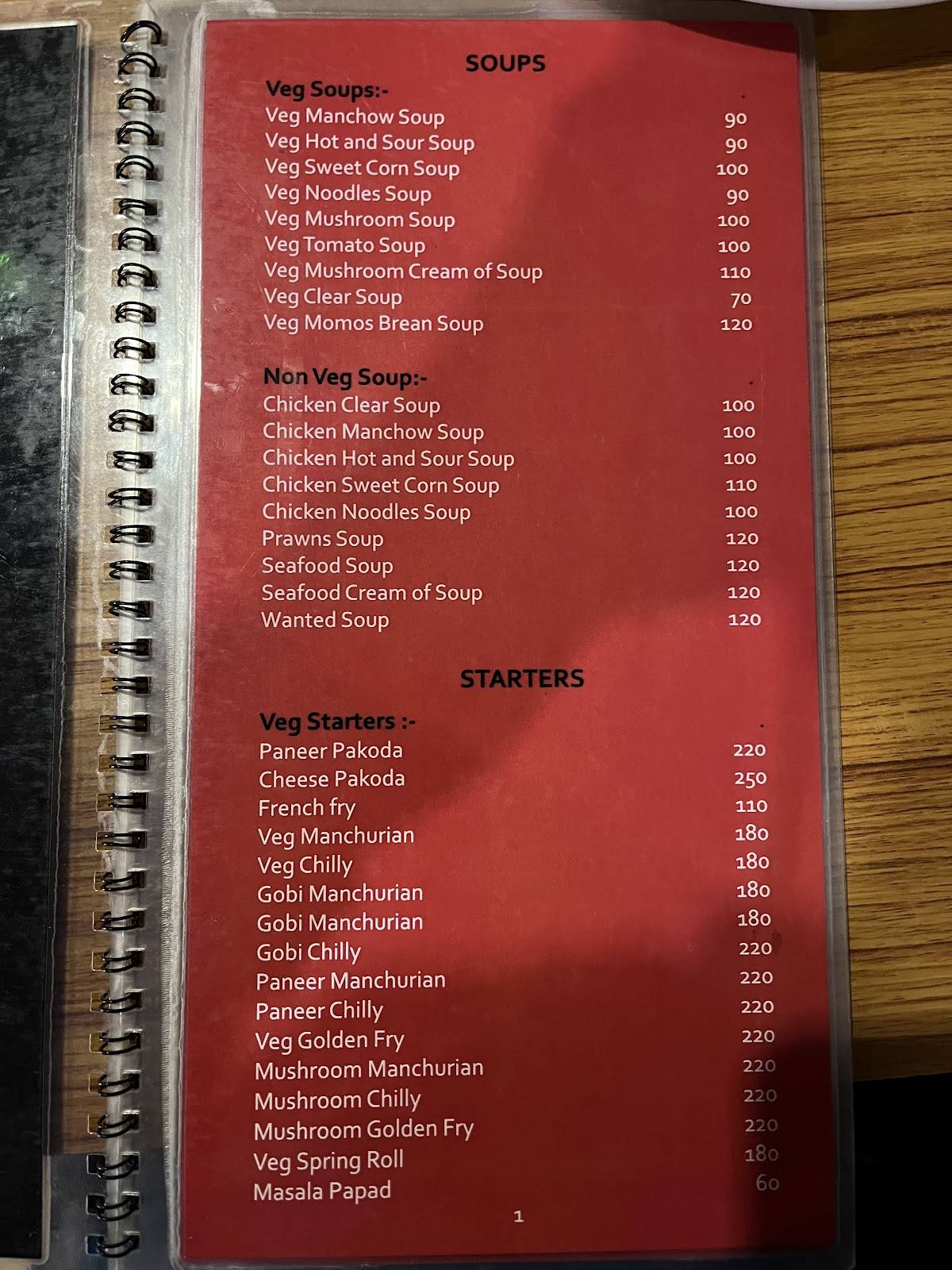 Kamlabai Sea Food Restaurant menu