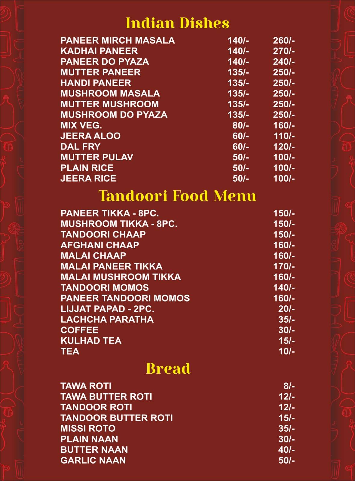 KanhaiyaTwist & Treat Fast Food n Restaurant menu