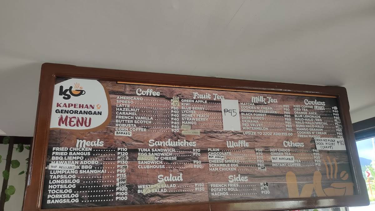 Menu at Kapehan Sa Genorangan, Lagonoy