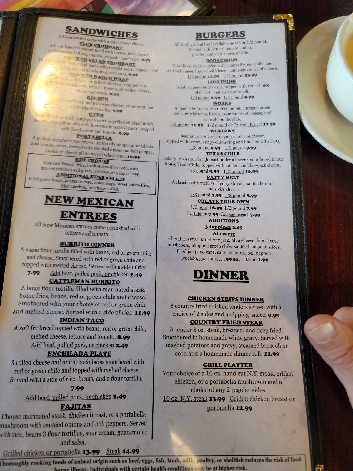 Menu at Katrinah's East Mountain Grill restaurant, Edgewood